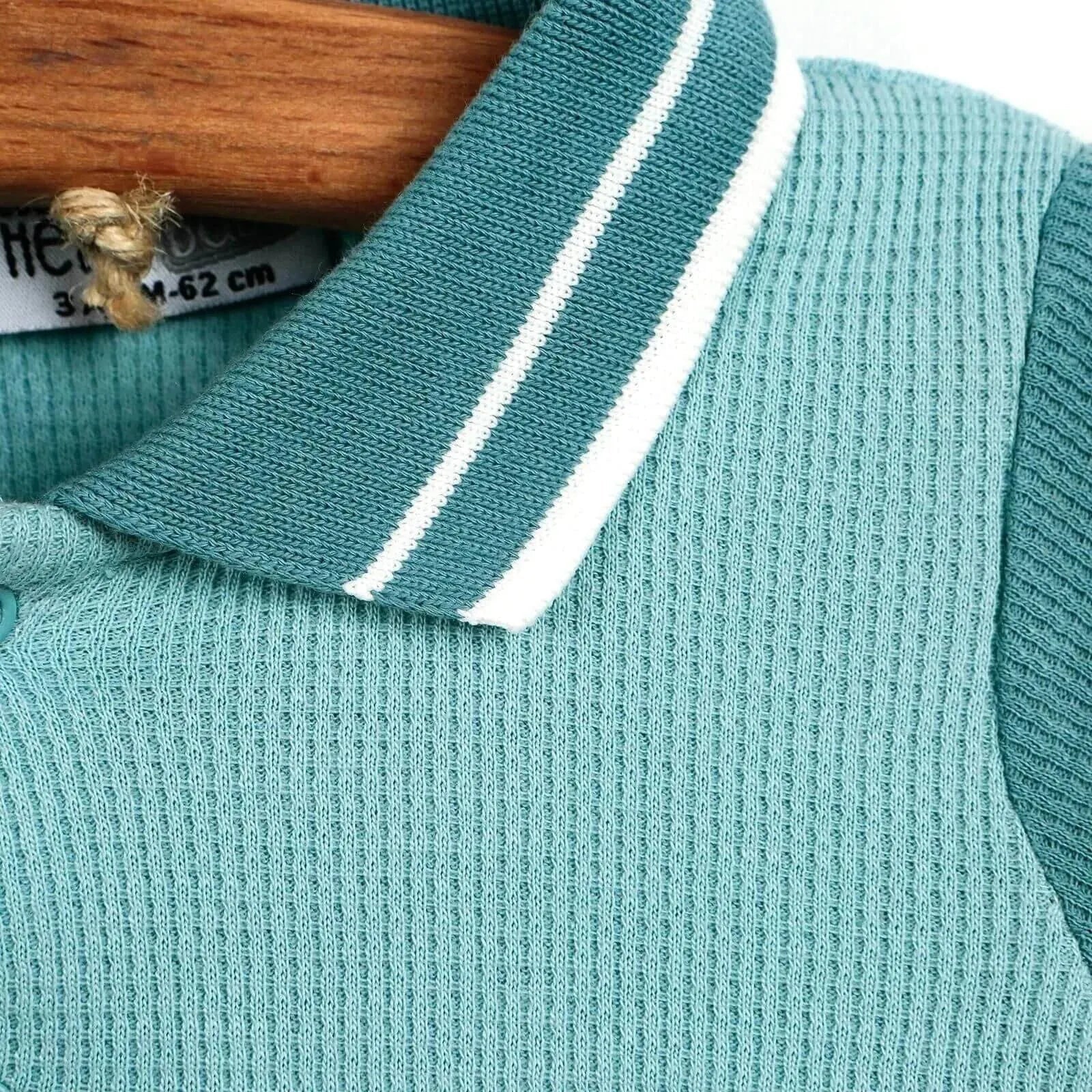 HelloBaby Newborn Polo Collar Romper - Light Blue - mezetto ebebek ebebek