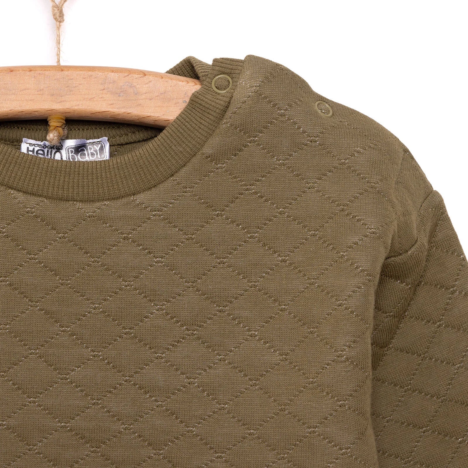 HelloBaby Newborn Quilted Sweatshirt - Footed Bottom - Green - mezetto ebebek ebebek