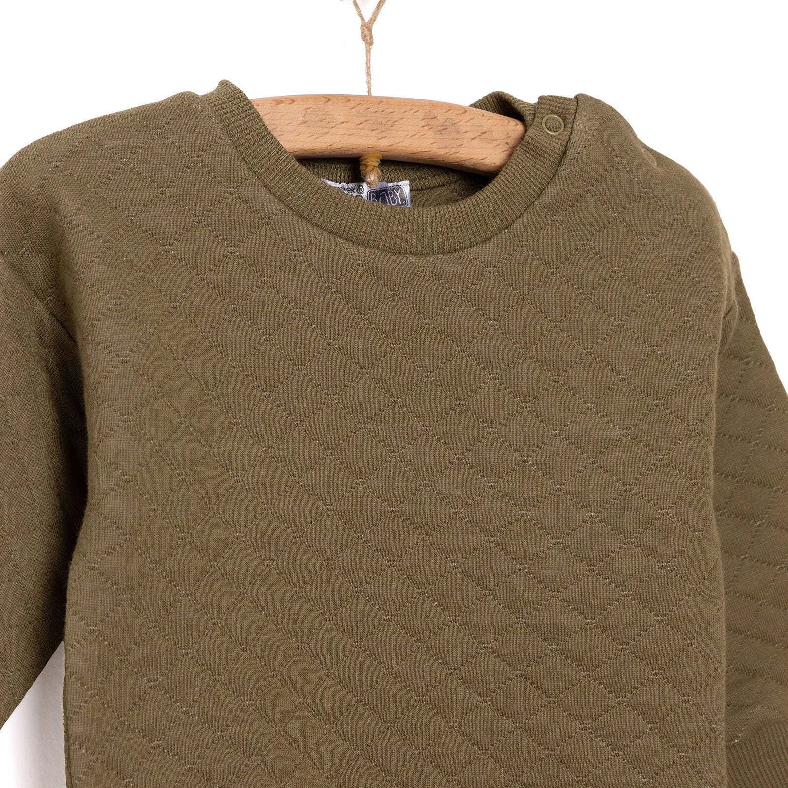 HelloBaby Newborn Quilted Sweatshirt - Footed Bottom - Green - mezetto ebebek ebebek