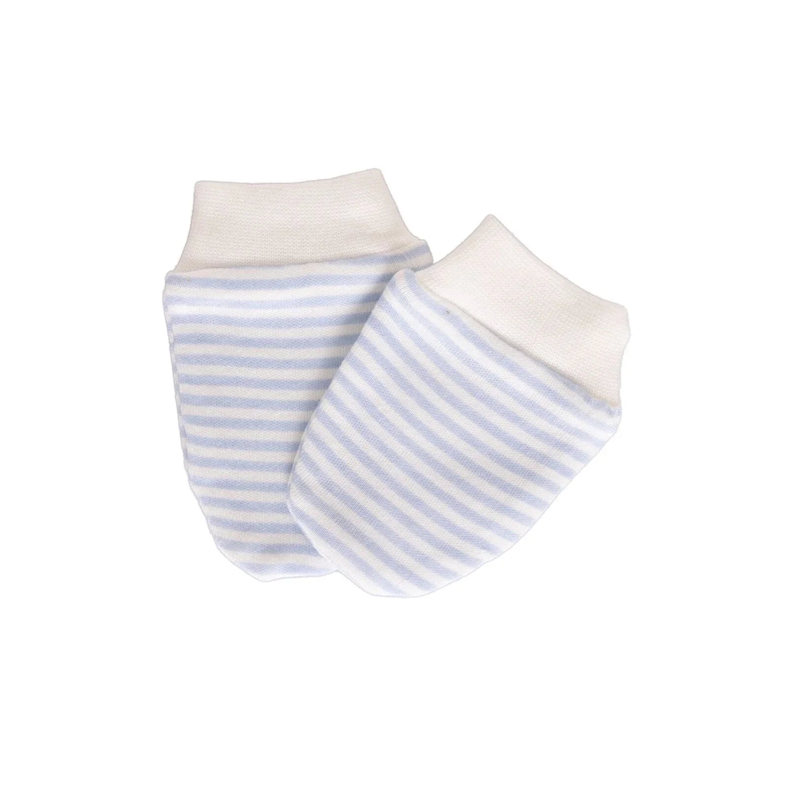 HelloBaby Newborn Striped - Straight Mittens - Blue - mezetto ebebek ebebek
