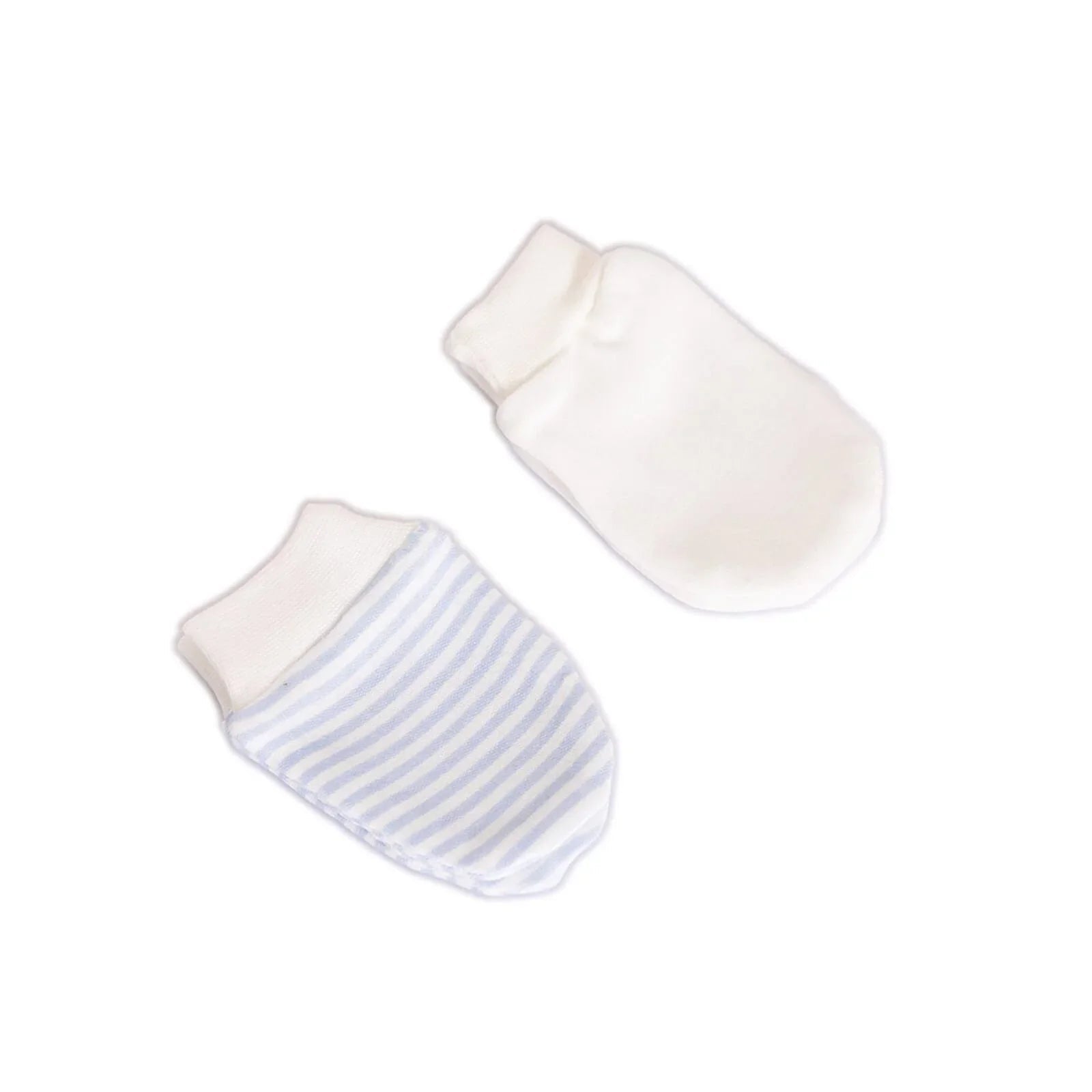 HelloBaby Newborn Striped - Straight Mittens - Blue - mezetto ebebek ebebek