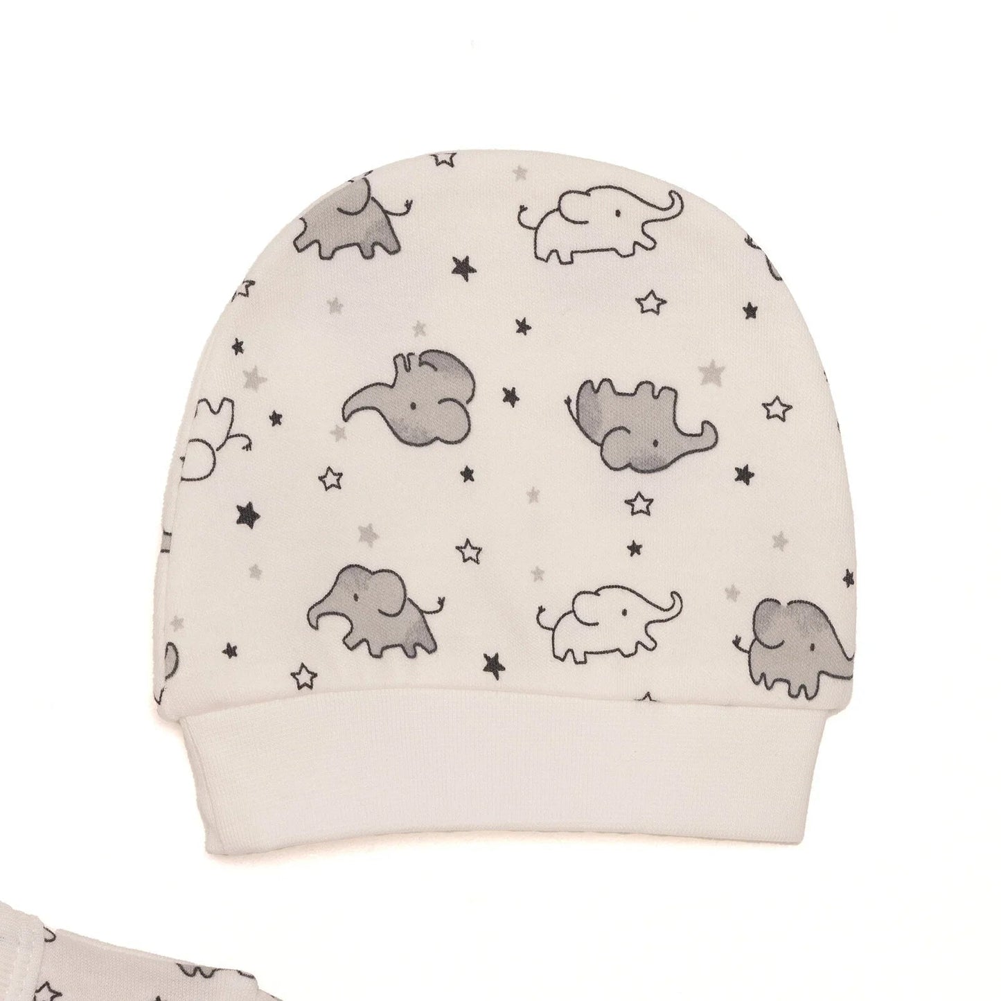 HelloBaby Newborn Unisex Baby Footed Jumpsuit - Body - Hat - Ecru - mezetto ebebek ebebek