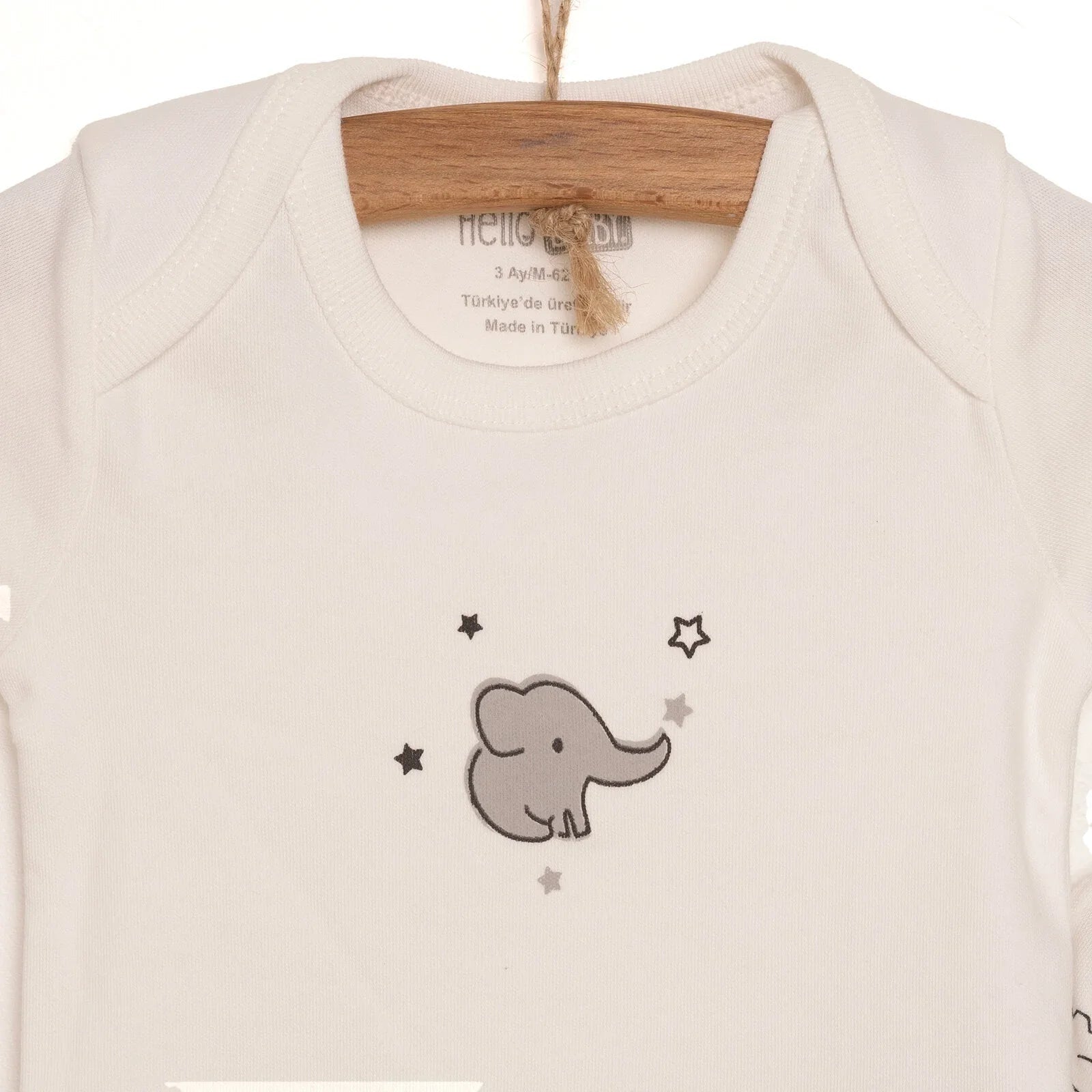 HelloBaby Newborn Unisex Baby Footed Jumpsuit - Body - Hat - Ecru - mezetto ebebek ebebek