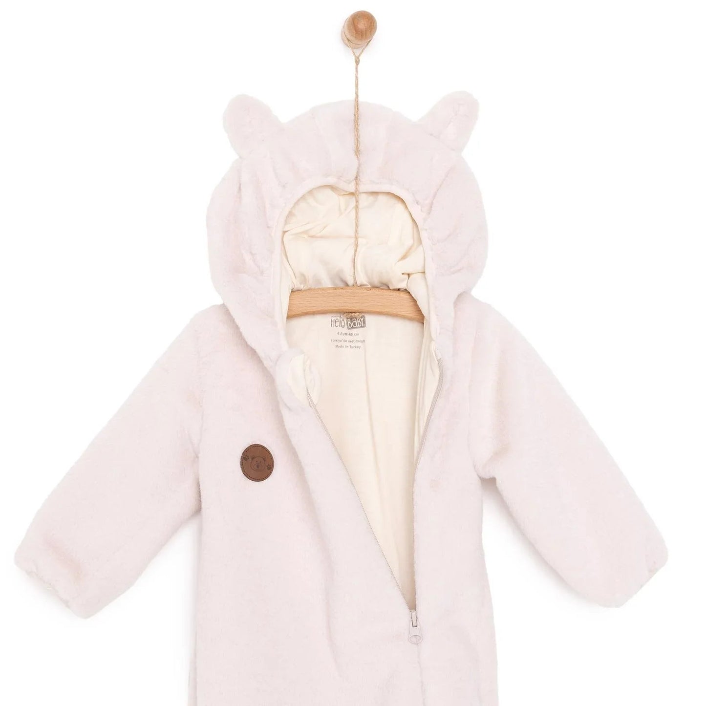 HelloBaby Newborn Unisex Baby Jumpsuit - Beige - mezetto ebebek ebebek