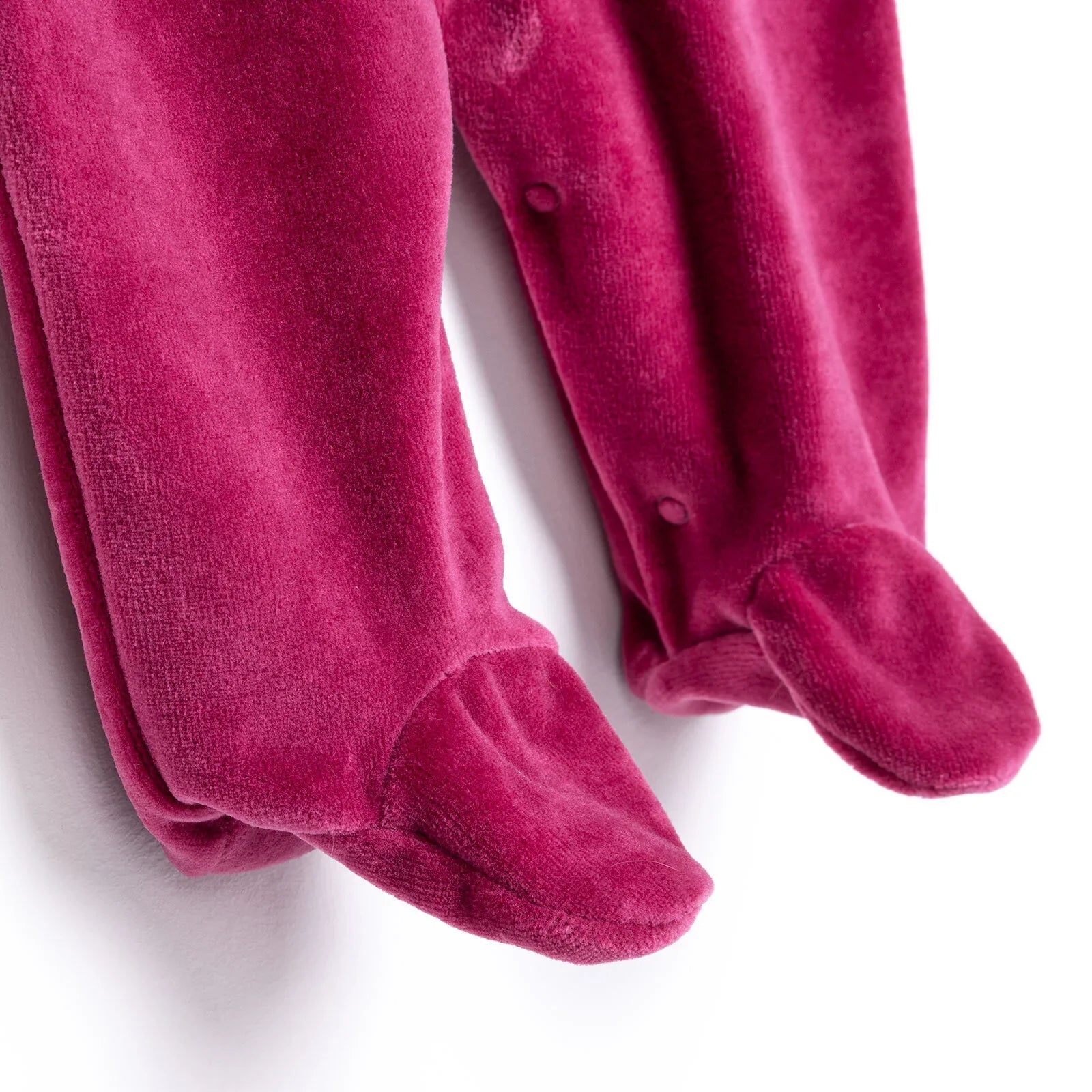 HelloBaby Newborn Unisex Embroidered Velvet Jumpsuit - Fuchsia - mezetto ebebek ebebek
