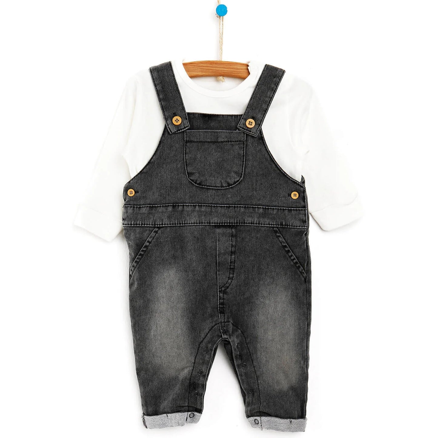 HelloBaby Overall Shorts - Sweatshirt - Anthracite - mezetto ebebek ebebek