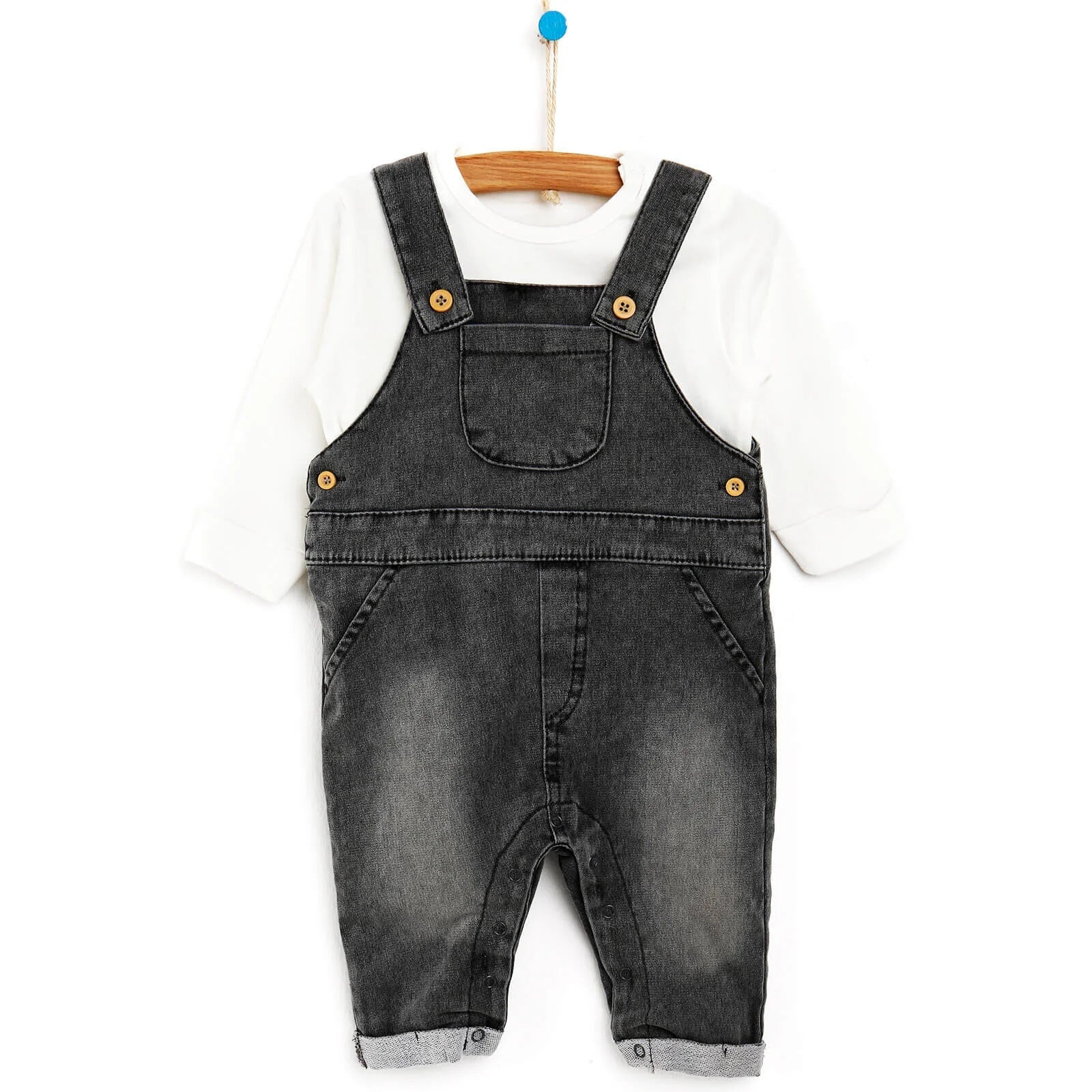 HelloBaby Overall Shorts - Sweatshirt - Anthracite - mezetto ebebek ebebek