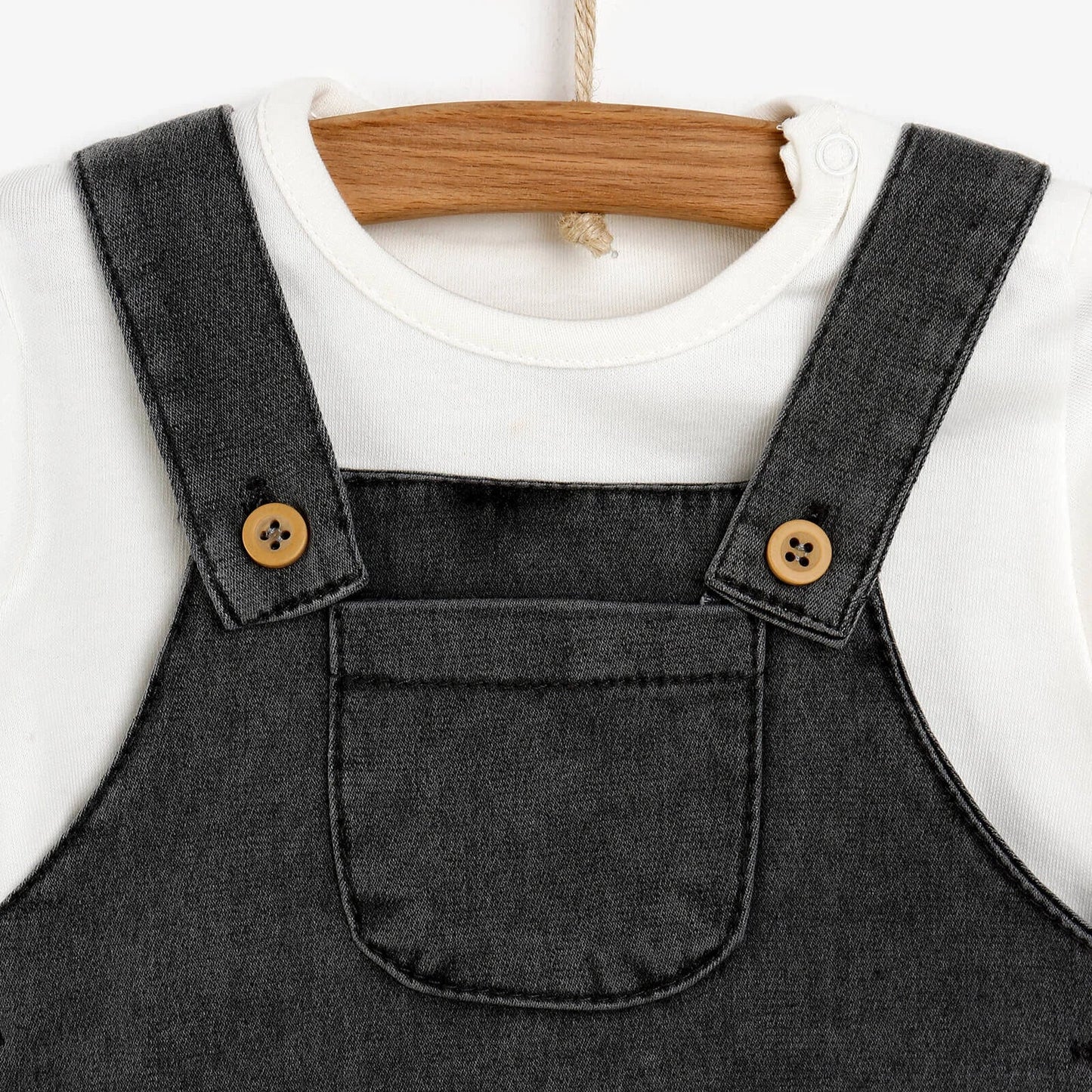 HelloBaby Overall Shorts - Sweatshirt - Anthracite - mezetto ebebek ebebek