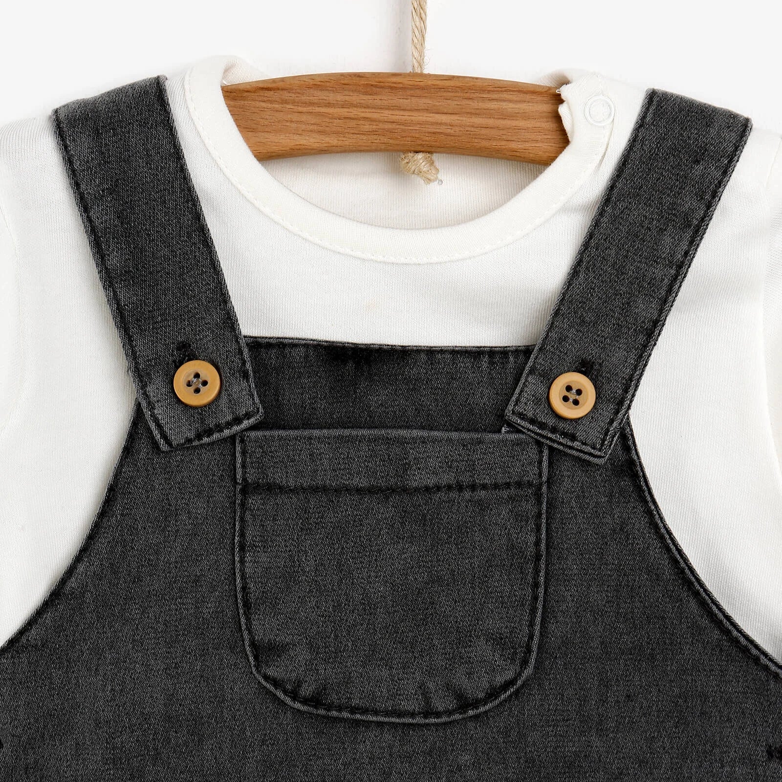 HelloBaby Overall Shorts - Sweatshirt - Anthracite - mezetto ebebek ebebek
