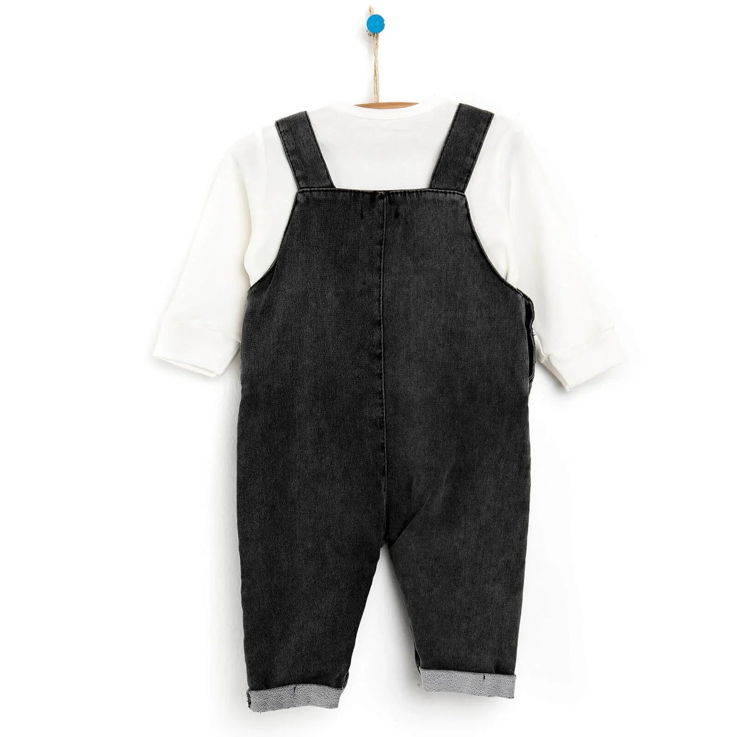 HelloBaby Overall Shorts - Sweatshirt - Anthracite - mezetto ebebek ebebek