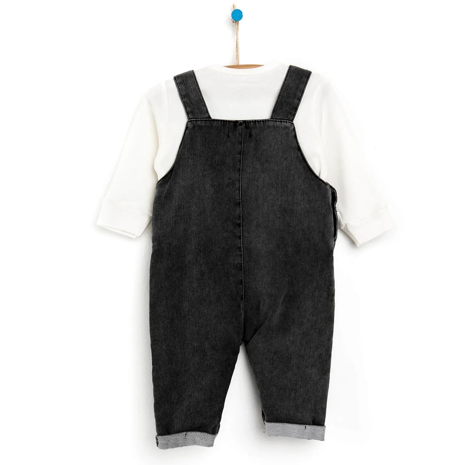 HelloBaby Overall Shorts - Sweatshirt - Anthracite - mezetto ebebek ebebek