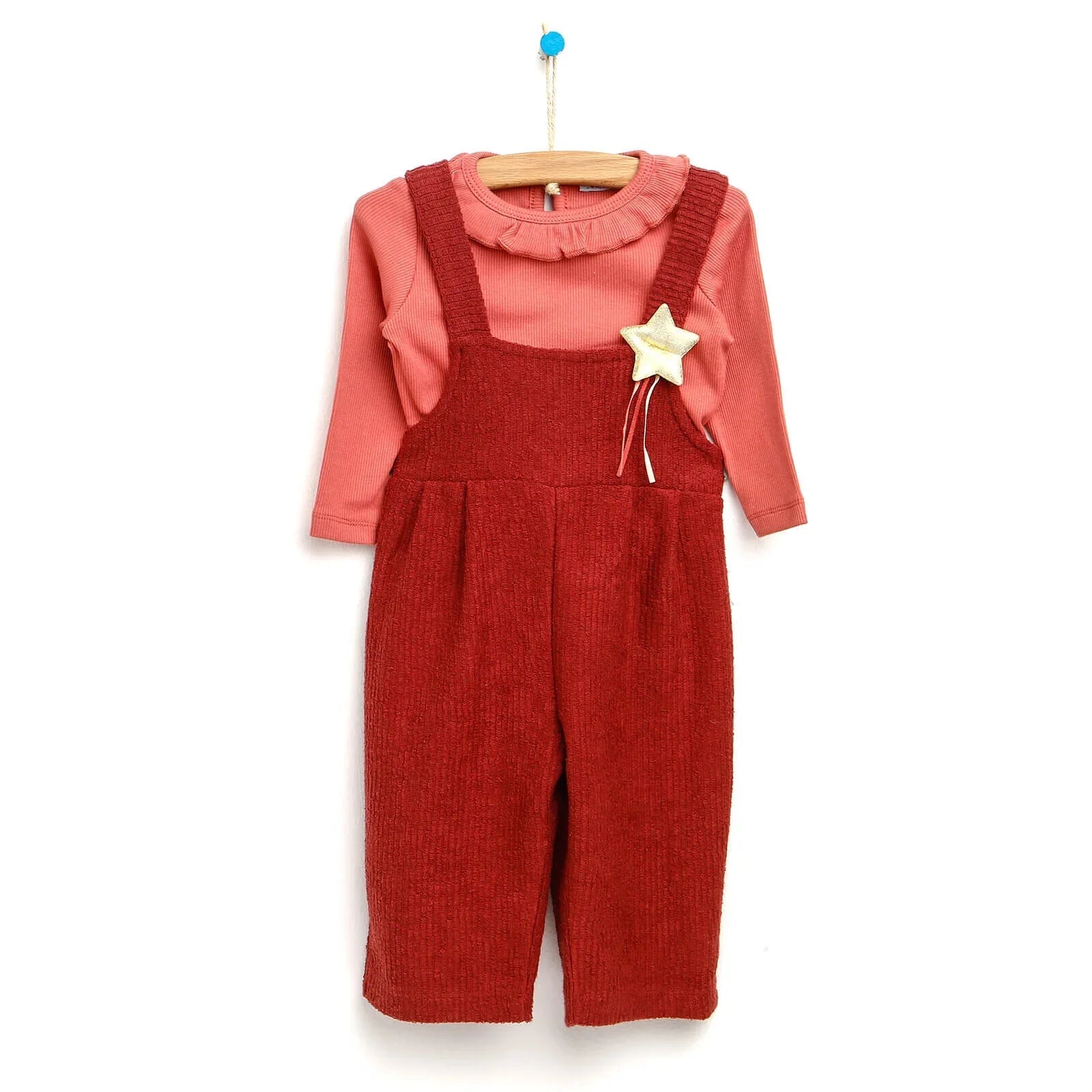 HelloBaby Overall Shorts - Sweatshirt - Pink - mezetto ebebek ebebek