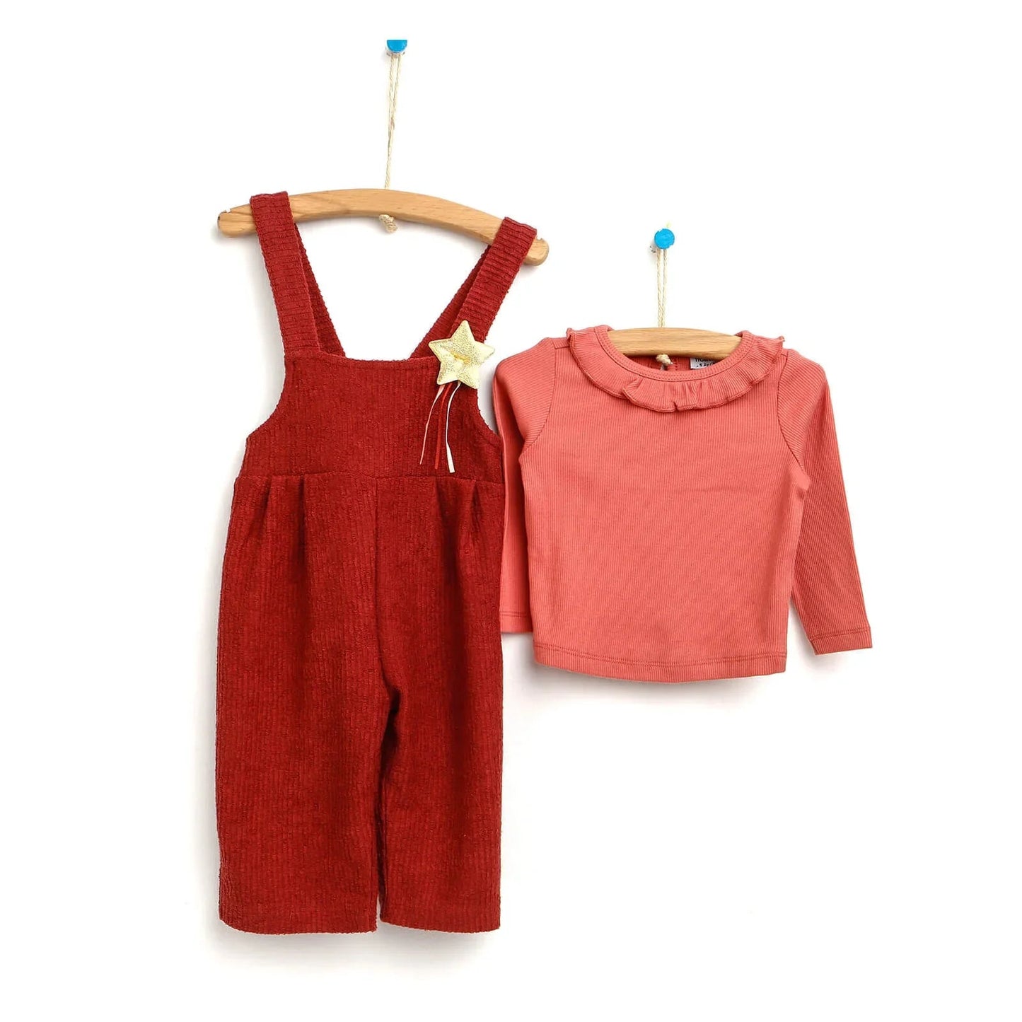 HelloBaby Overall Shorts - Sweatshirt - Pink - mezetto ebebek ebebek
