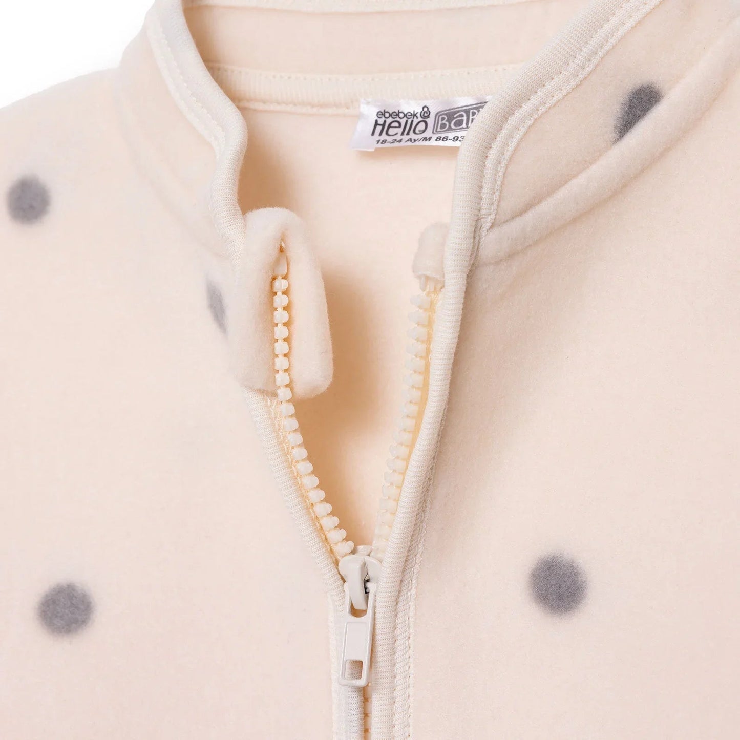 HelloBaby Polar Cardigan - Ecru Printed - mezetto ebebek ebebek