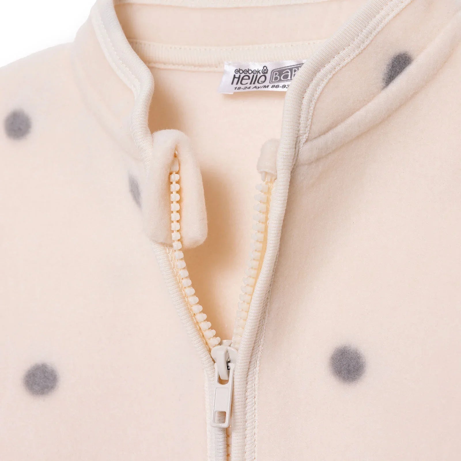 HelloBaby Polar Cardigan - Ecru Printed - mezetto ebebek ebebek