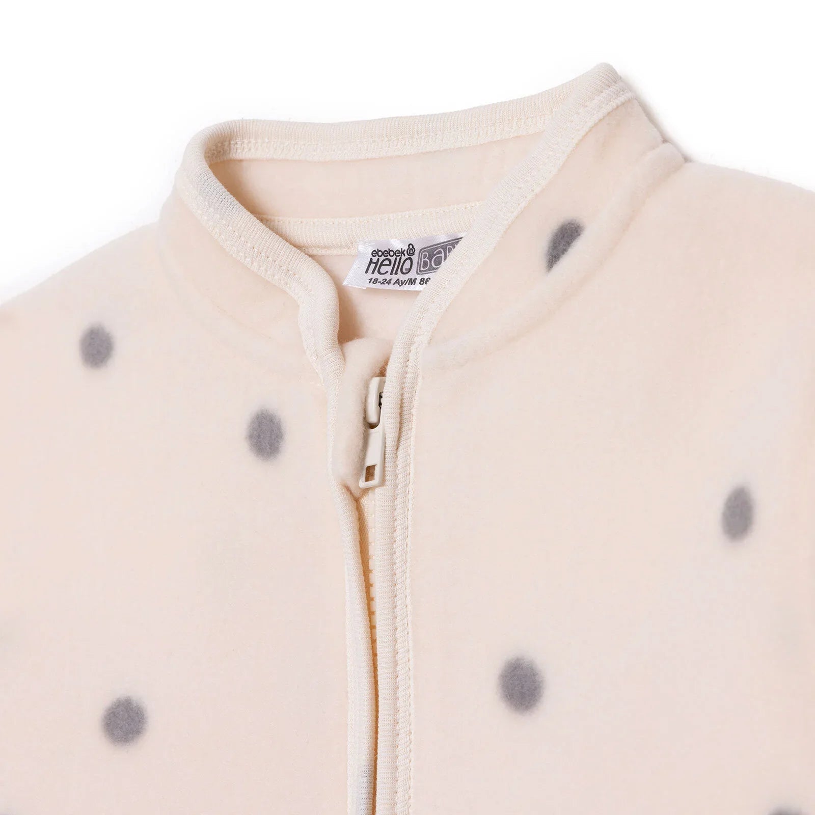HelloBaby Polar Cardigan - Ecru Printed - mezetto ebebek ebebek