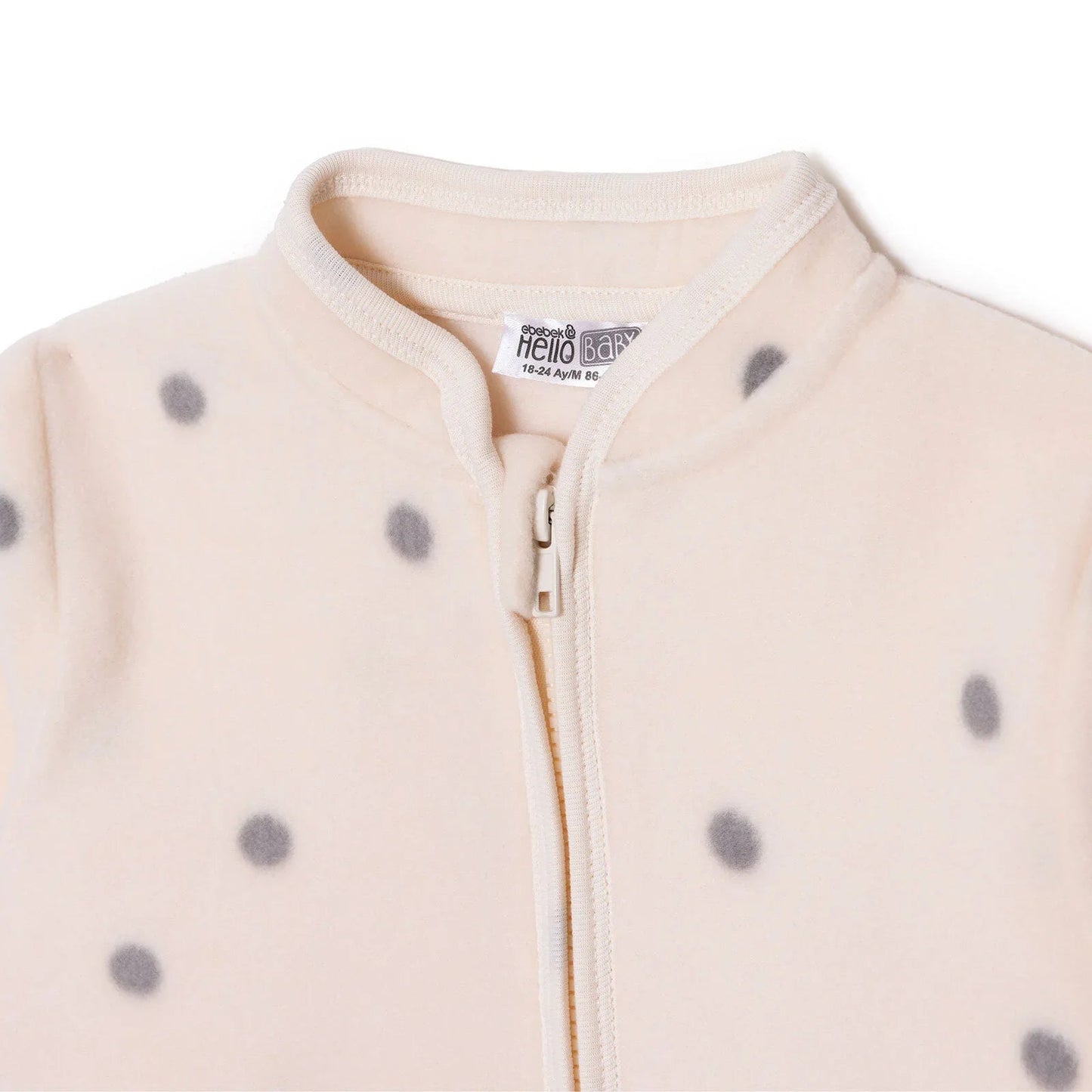 HelloBaby Polar Cardigan - Ecru Printed - mezetto ebebek ebebek