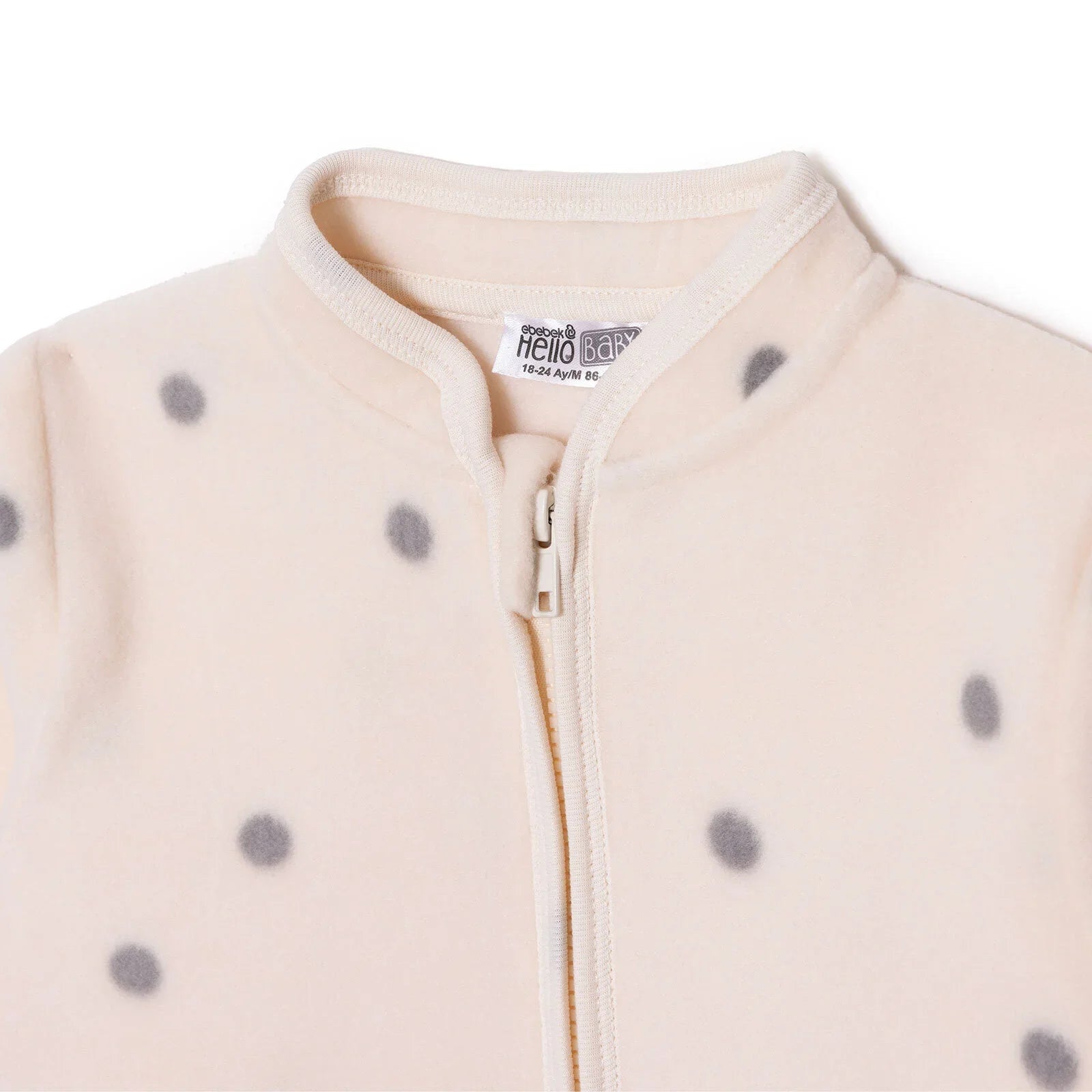 HelloBaby Polar Cardigan - Ecru Printed - mezetto ebebek ebebek