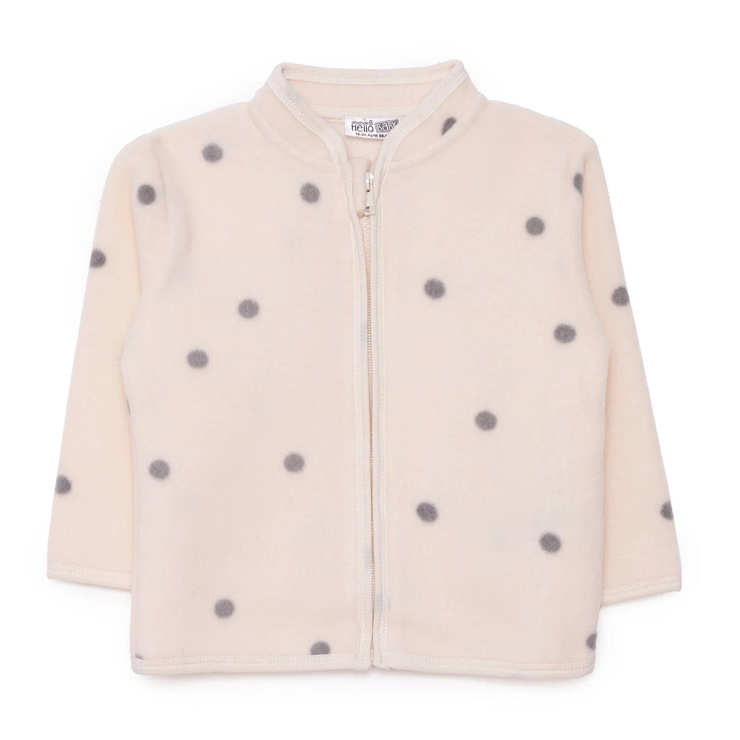 HelloBaby Polar Cardigan - Ecru Printed - mezetto ebebek ebebek