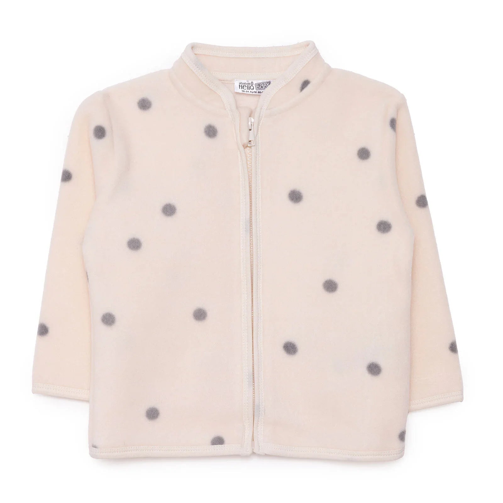 HelloBaby Polar Cardigan - Ecru Printed - mezetto ebebek ebebek