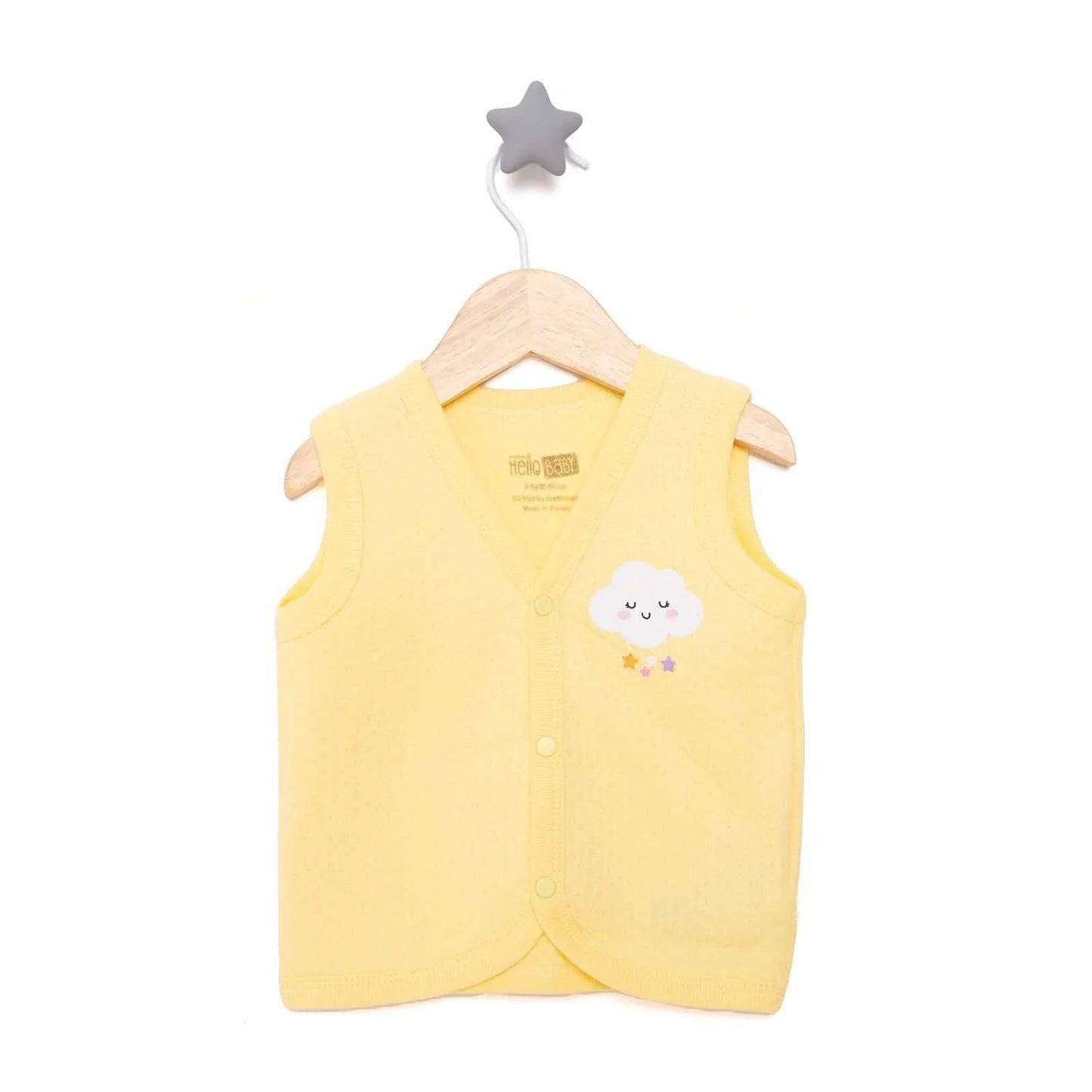 HelloBaby Quilted Vest - Light Yellow - mezetto ebebek ebebek