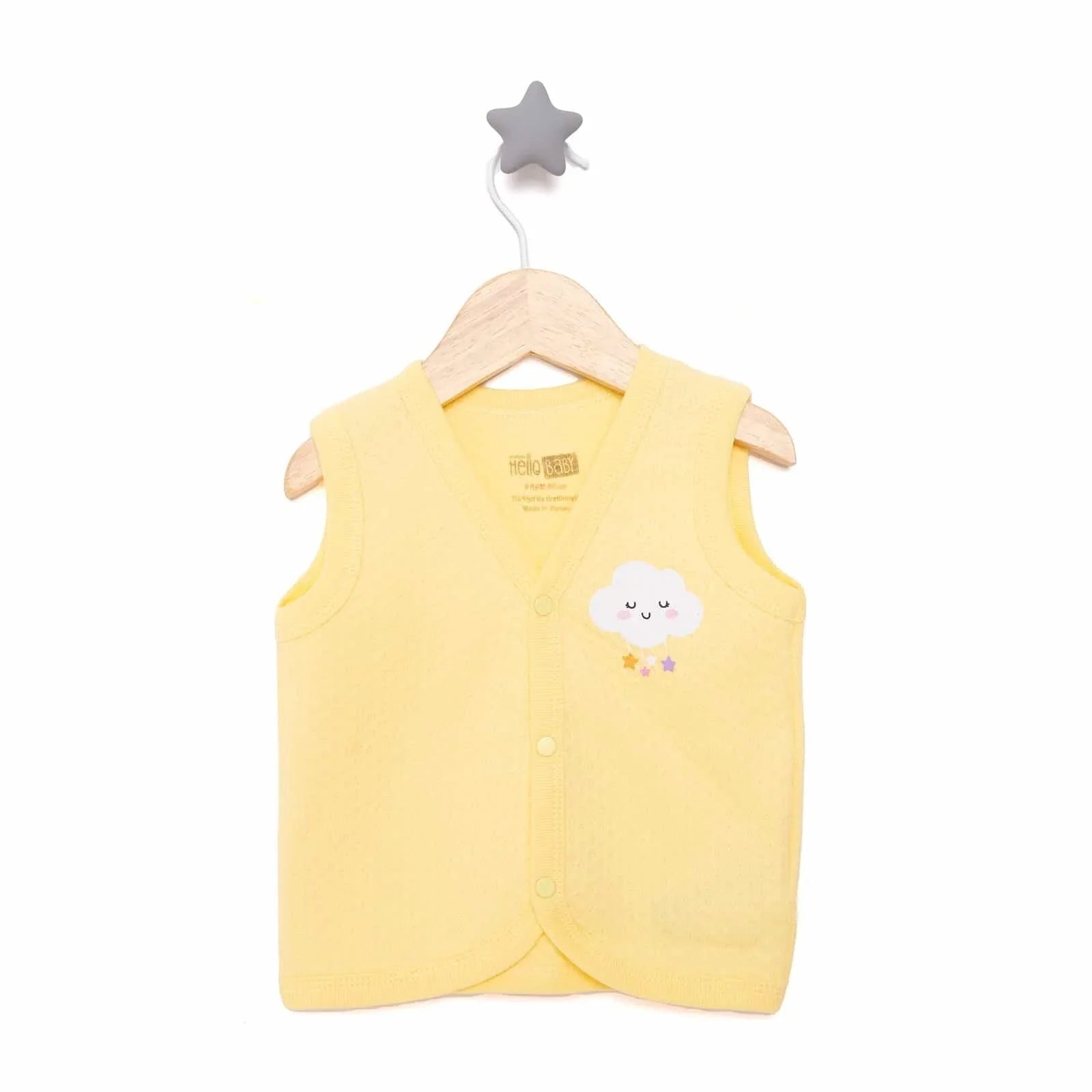 HelloBaby Quilted Vest - Light Yellow - mezetto ebebek ebebek