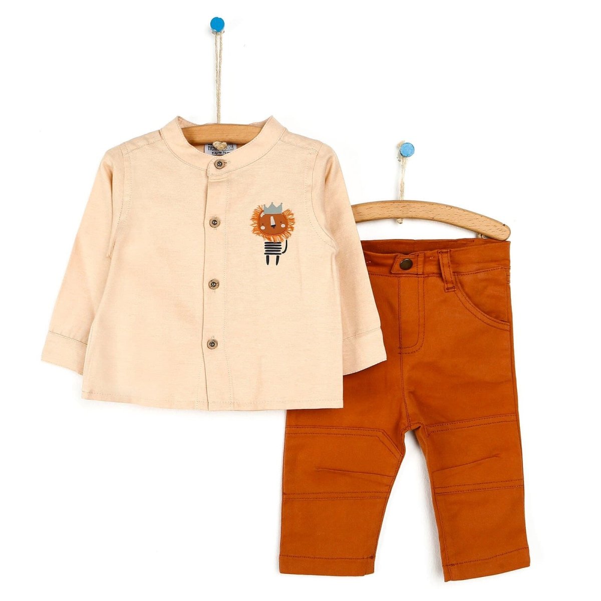 HelloBaby Shirt - Pants - Cardigan - Brown - mezetto ebebek ebebek