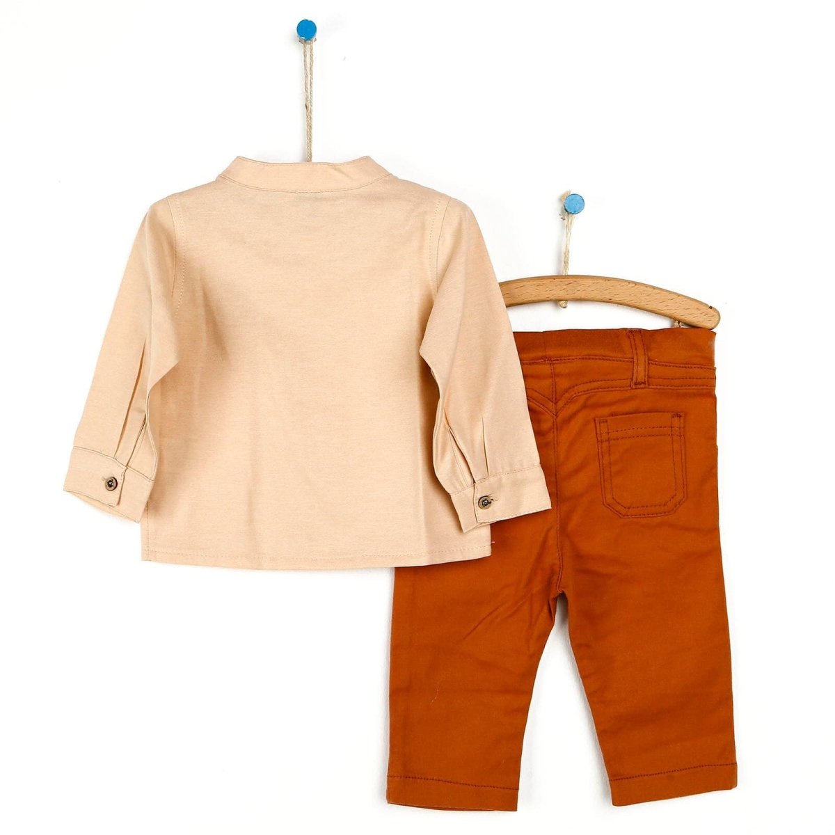 HelloBaby Shirt - Pants - Cardigan - Brown - mezetto ebebek ebebek