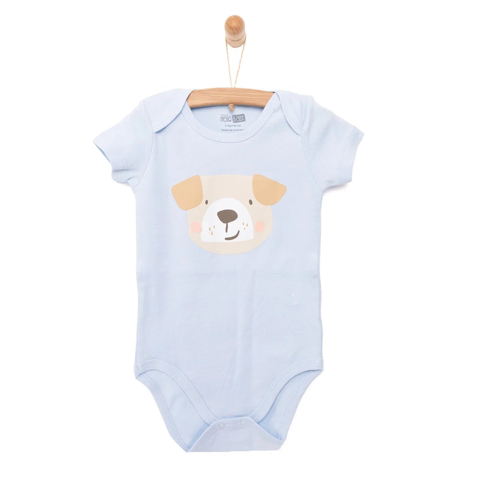 HelloBaby Short Sleeve Bodysuit - Blue - mezetto ebebek ebebek