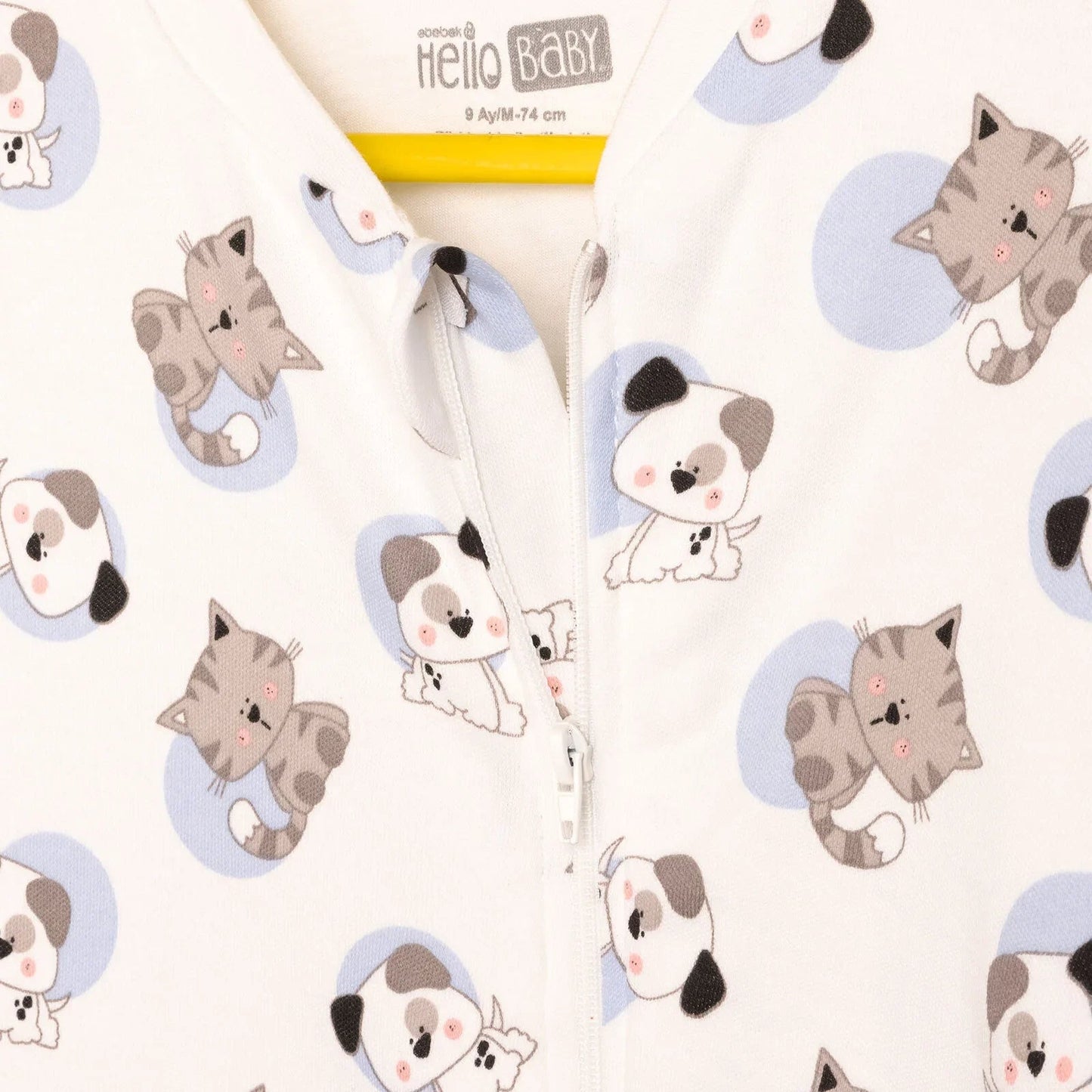 HelloBaby Sleepsuit - White - mezetto ebebek ebebek
