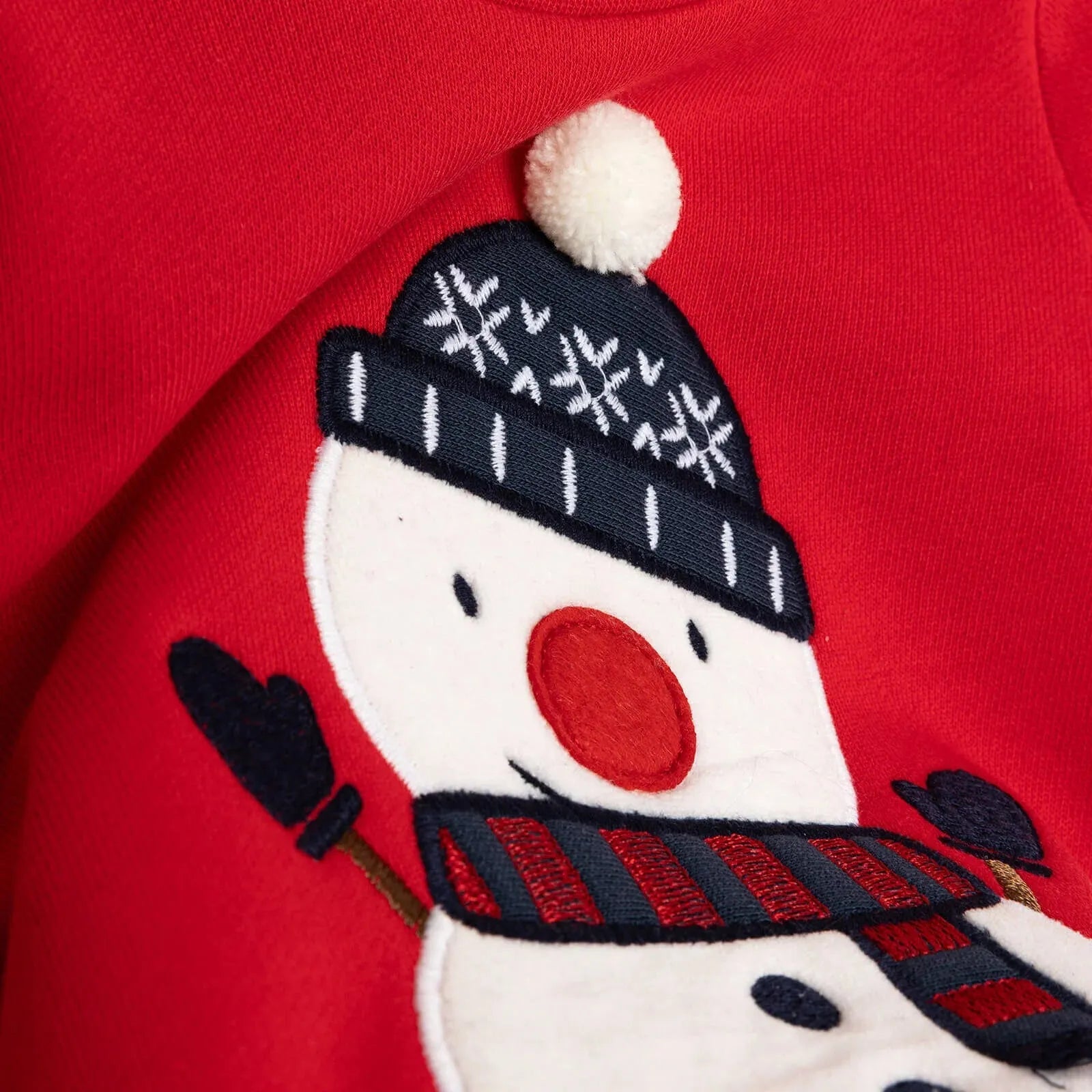 HelloBaby Snowman Sweatshirt - Footed Bottom - Red - mezetto ebebek ebebek