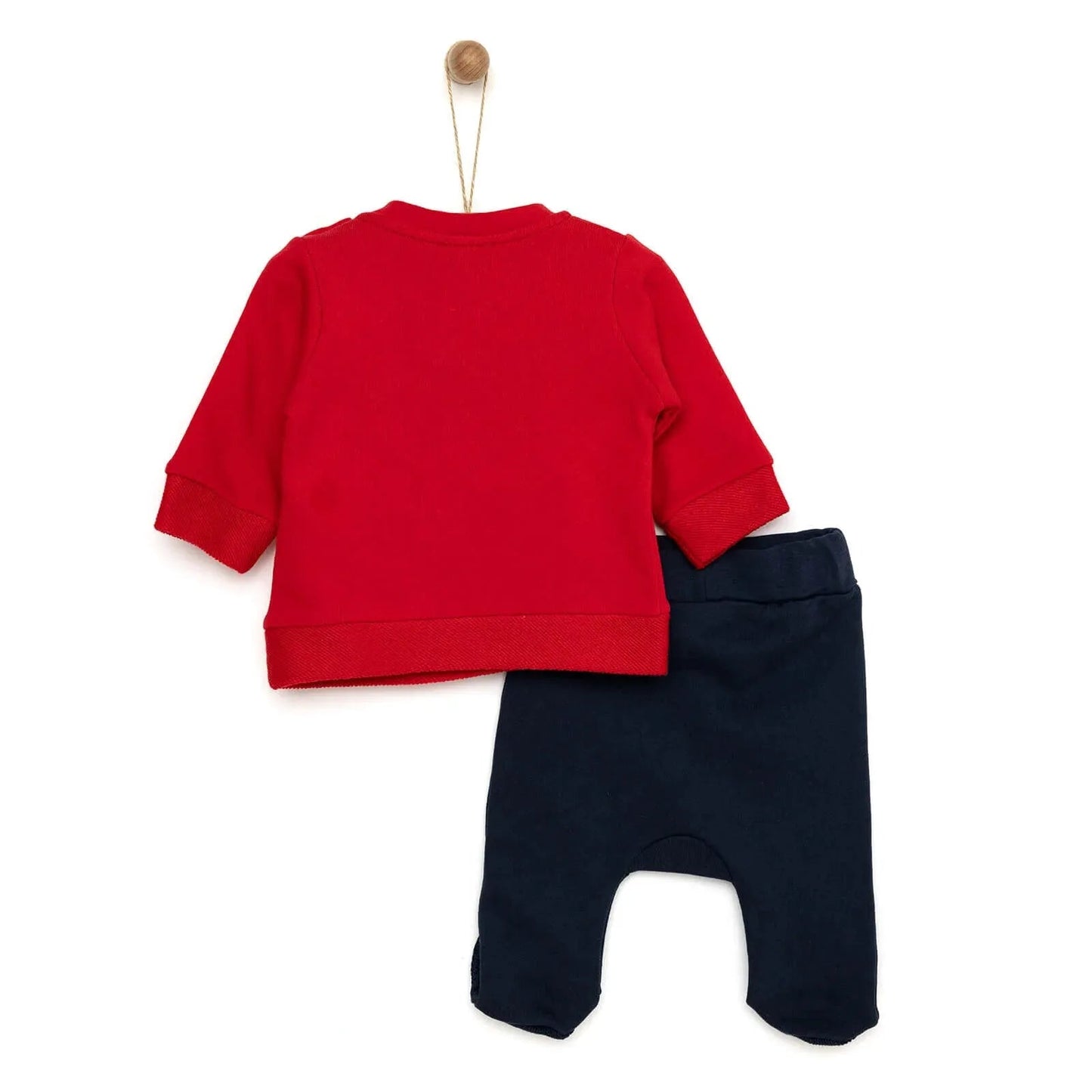 HelloBaby Snowman Sweatshirt - Footed Bottom - Red - mezetto ebebek ebebek