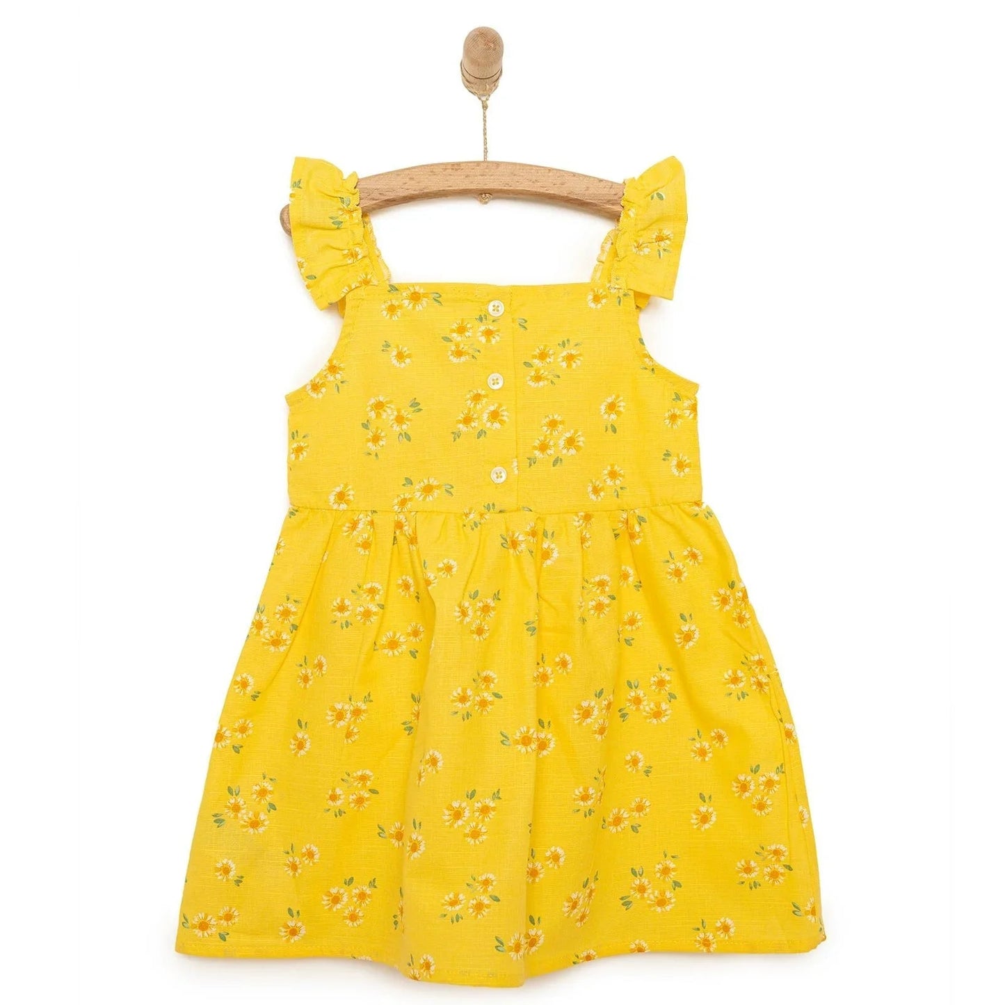 HelloBaby Sun Flower Girl Dress - Yellow - mezetto ebebek ebebek