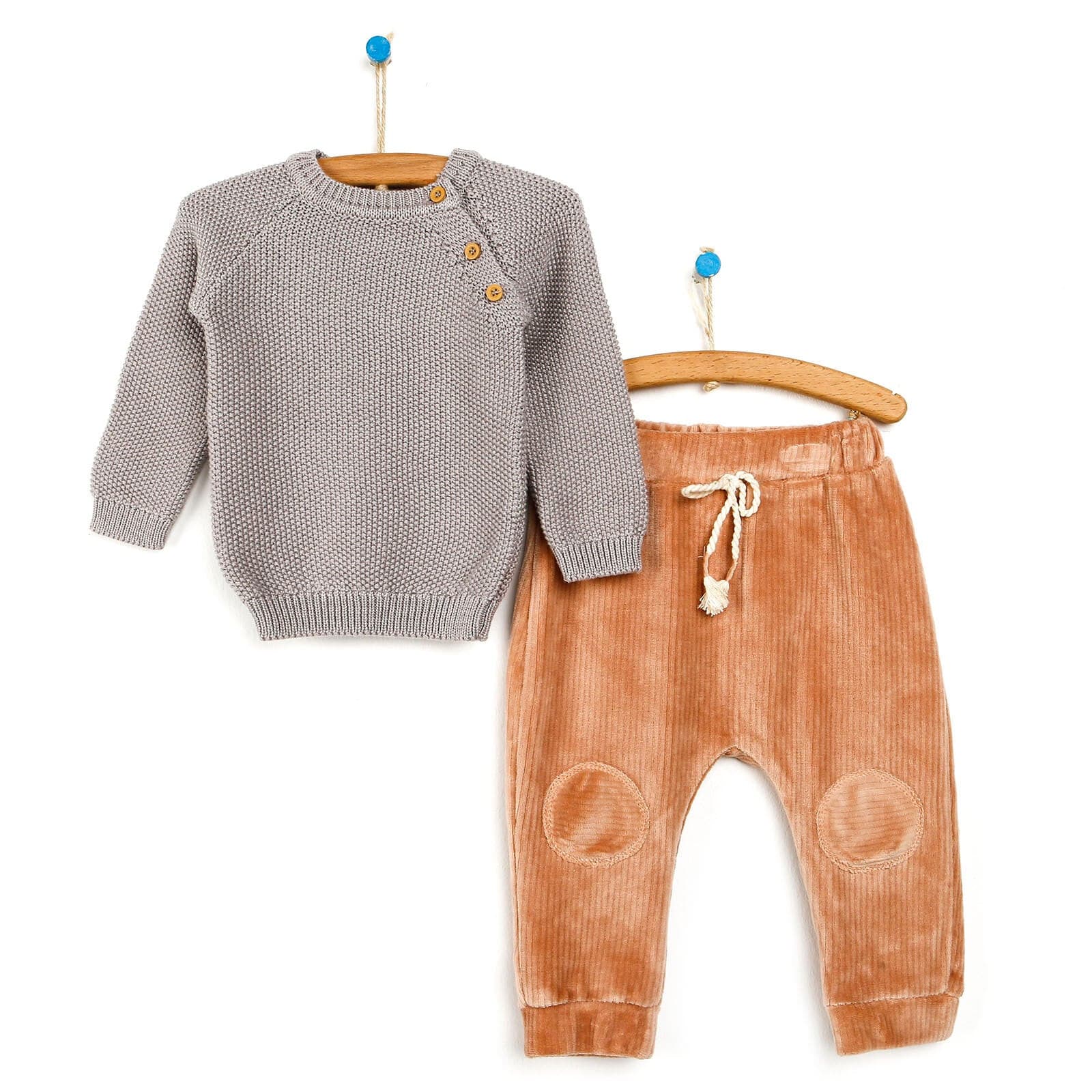 HelloBaby Sweater - Pants - Mink - mezetto ebebek ebebek