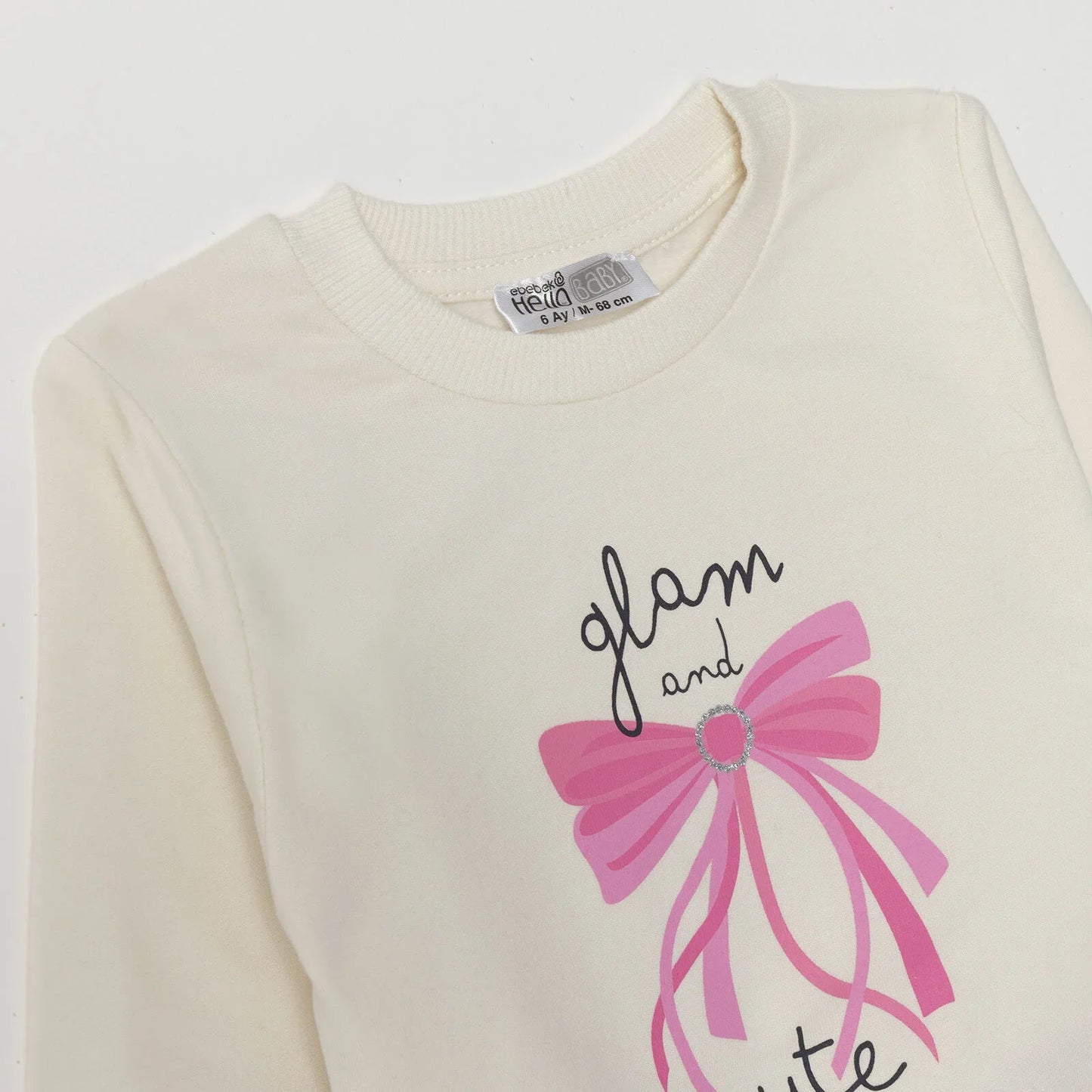 HelloBaby Sweatshirt - Ecru - mezetto ebebek ebebek
