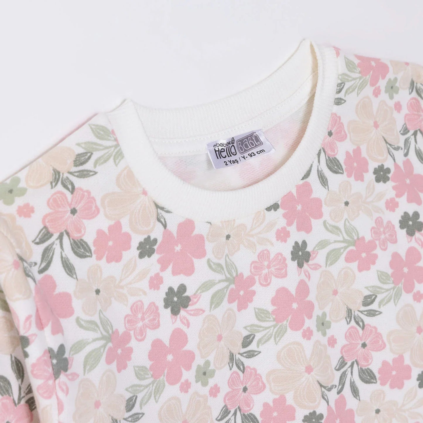 HelloBaby Sweatshirt - Ecru - mezetto ebebek ebebek