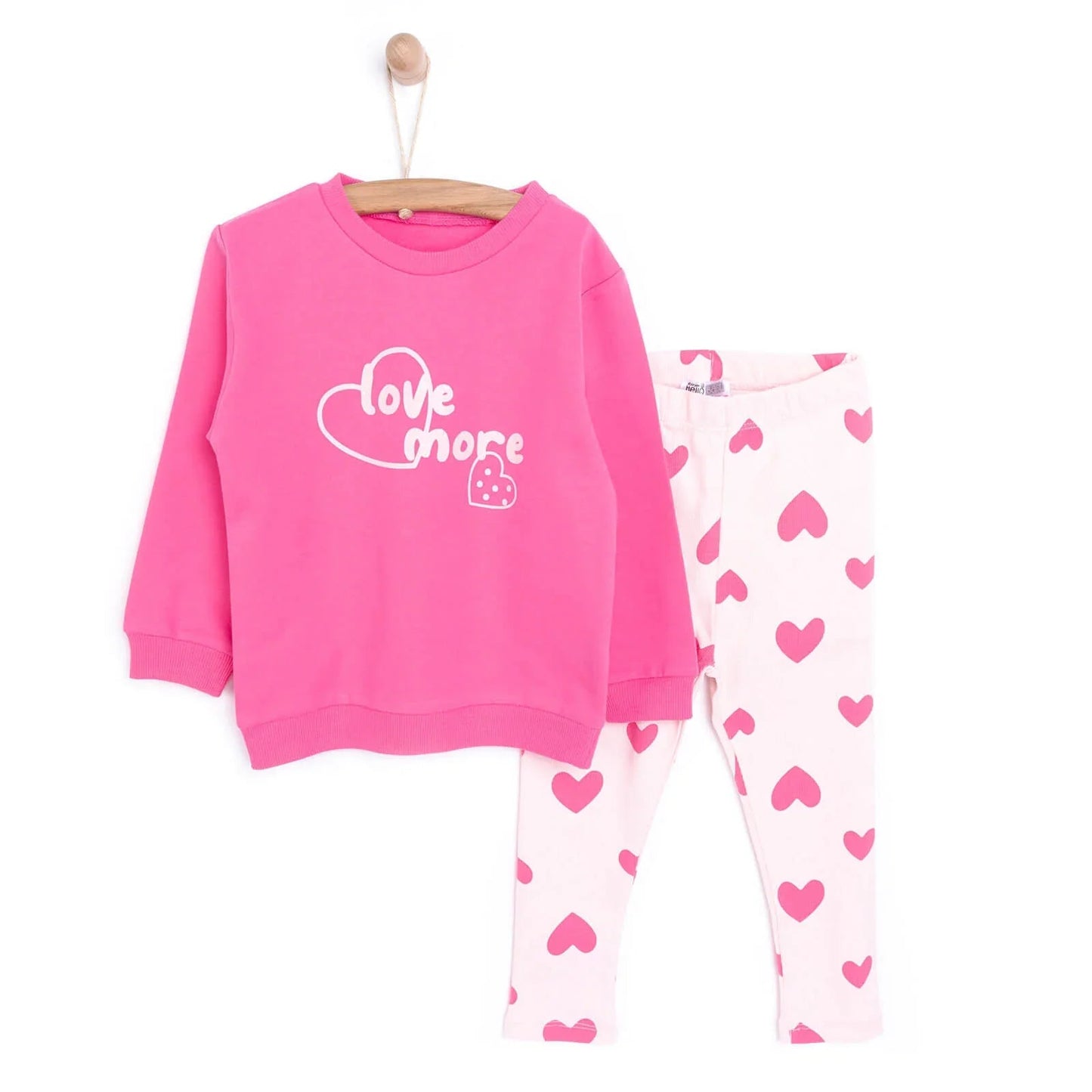 HelloBaby Sweatshirt Footless Bottom - Pink - mezetto ebebek ebebek