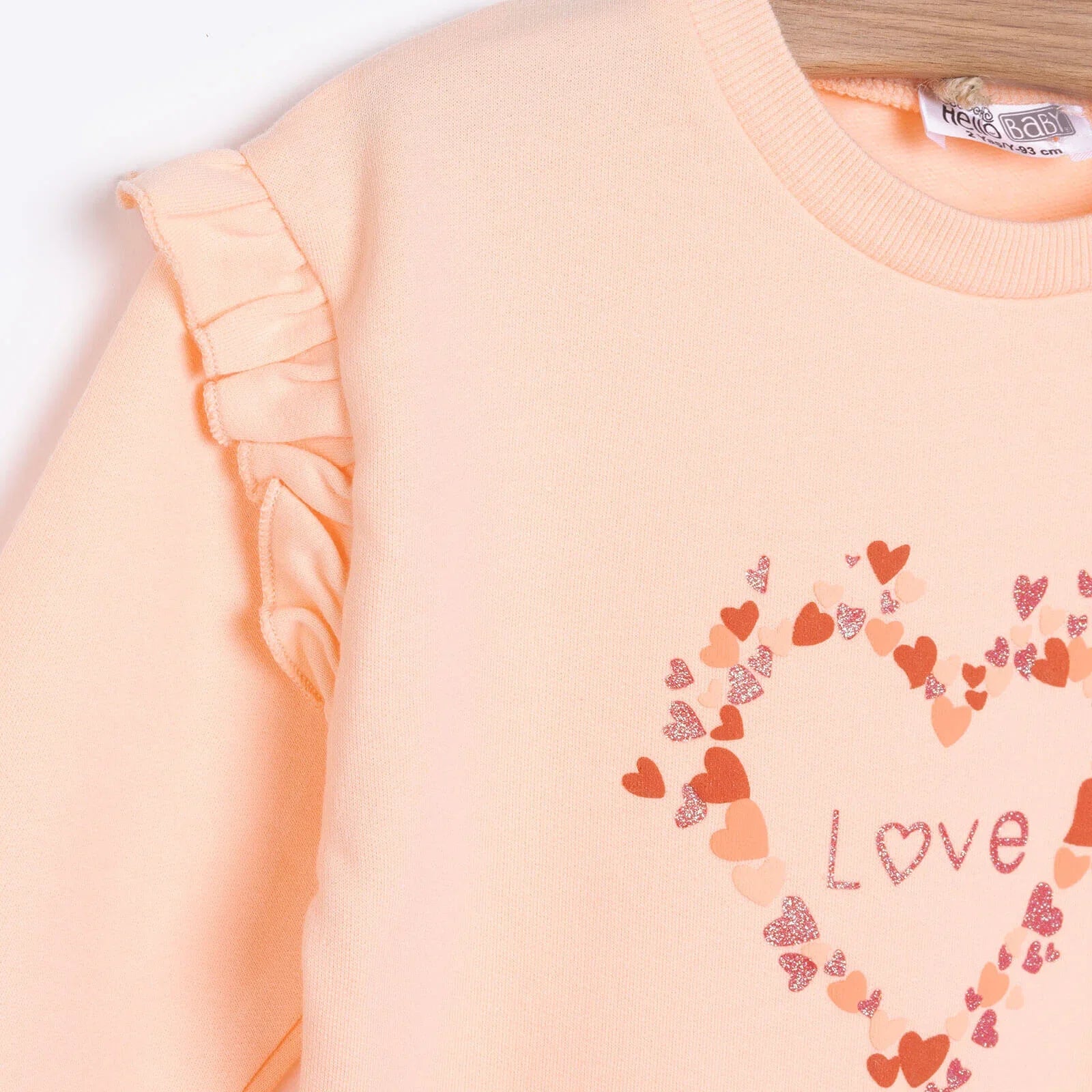HelloBaby Sweatshirt Footless Bottom - Salmon - mezetto ebebek ebebek
