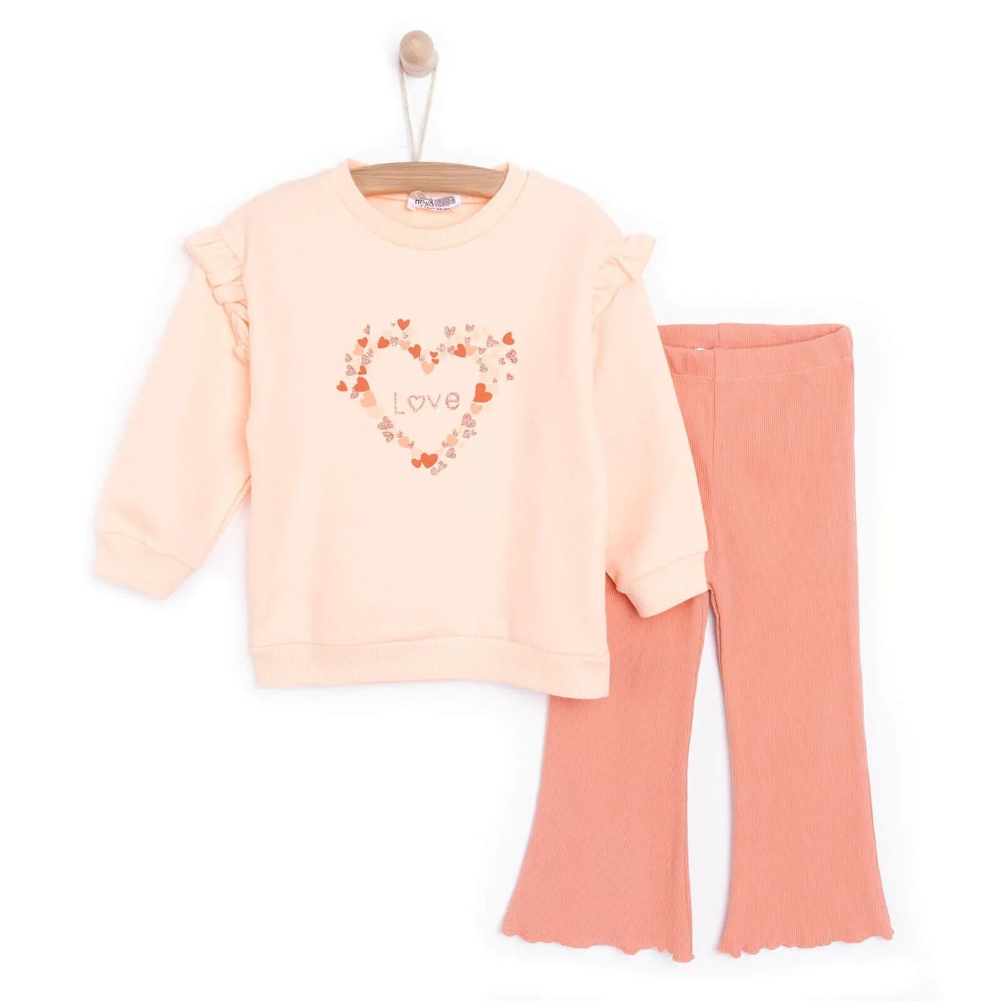 HelloBaby Sweatshirt Footless Bottom - Salmon - mezetto ebebek ebebek