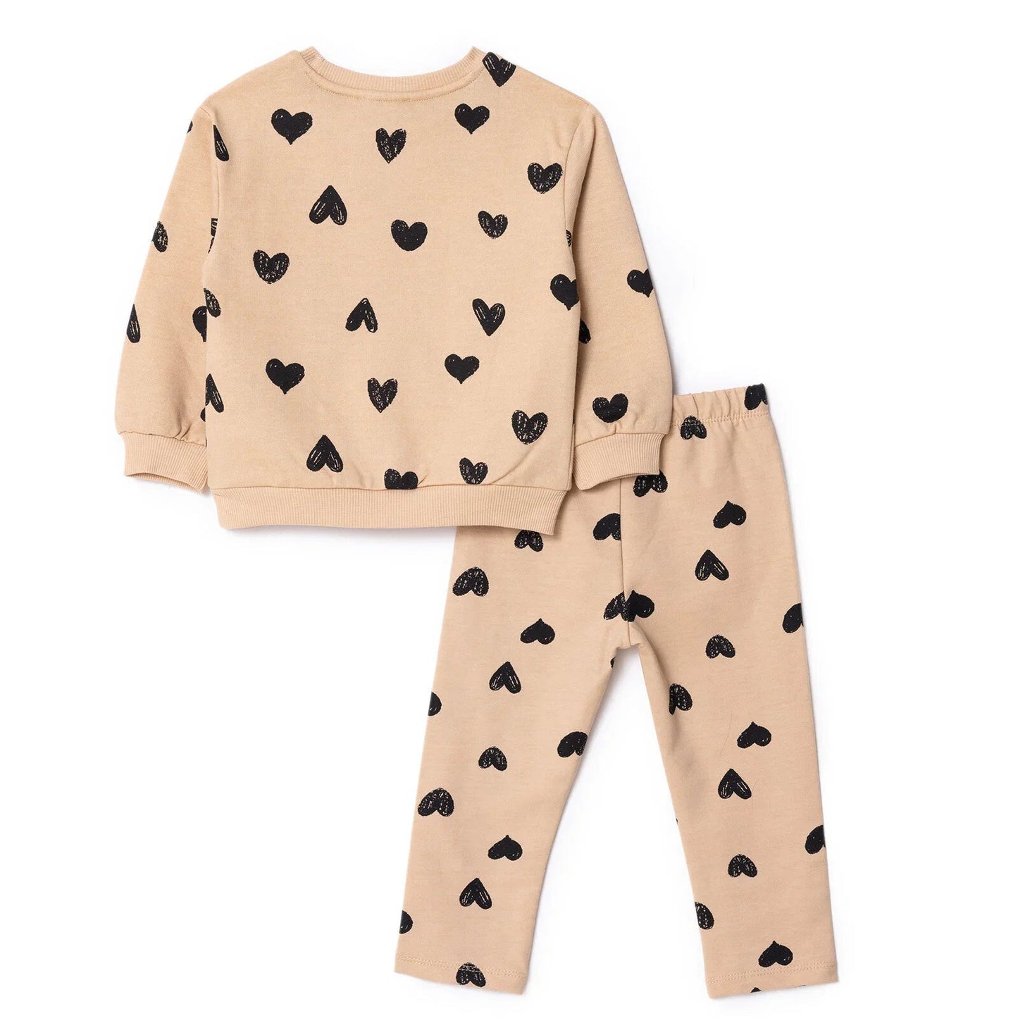 HelloBaby Sweatshirt Leggings - Beige - mezetto ebebek ebebek
