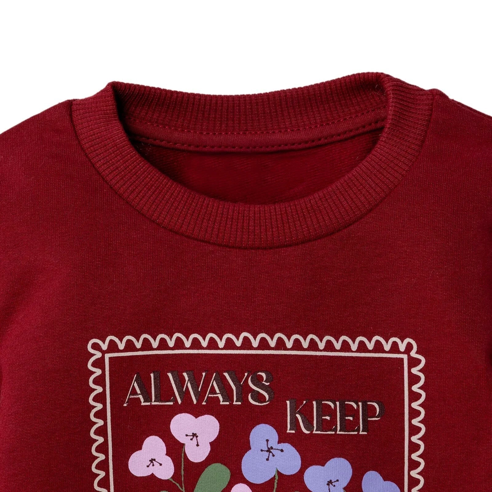 HelloBaby Sweatshirt - Maroon - mezetto ebebek ebebek
