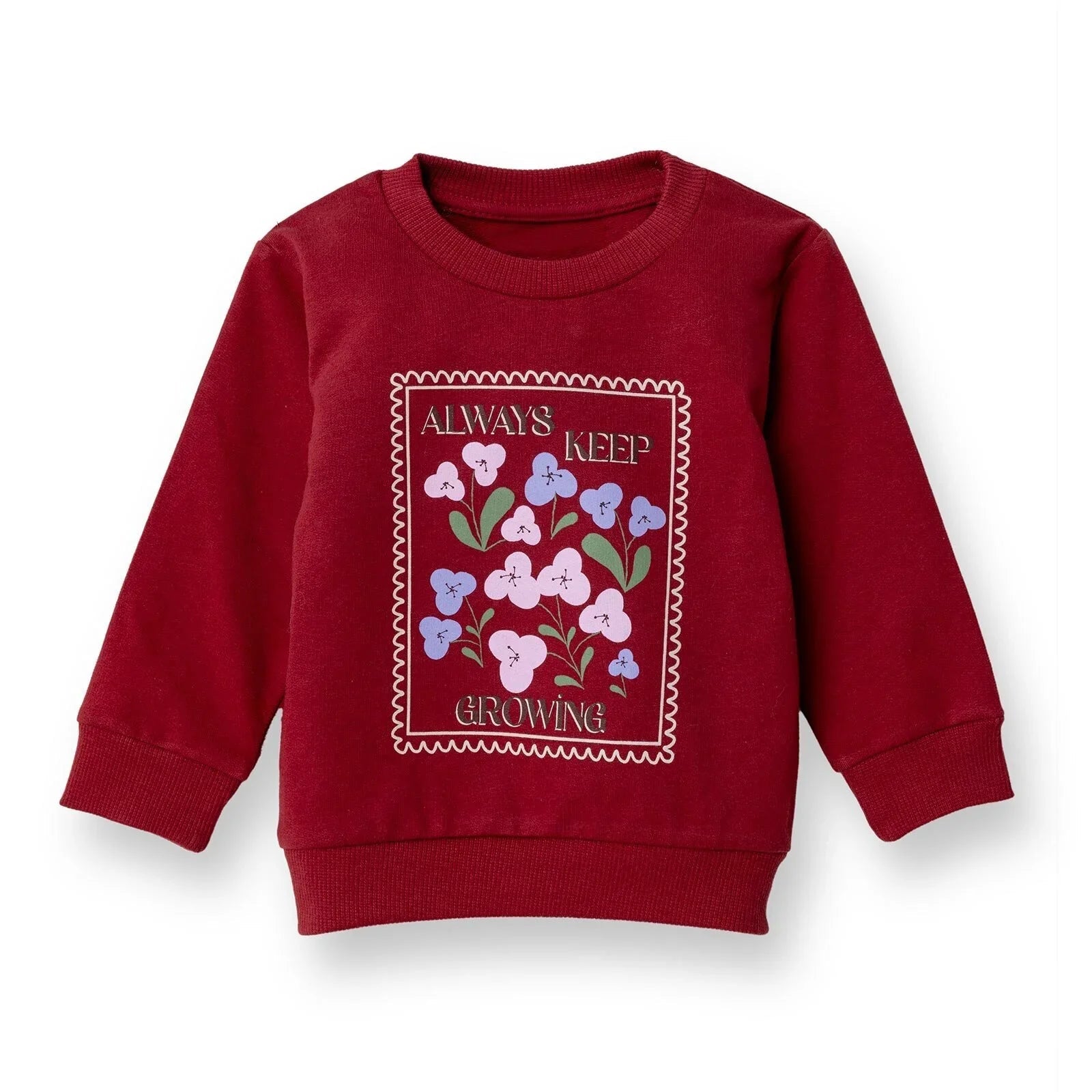 HelloBaby Sweatshirt - Maroon - mezetto ebebek ebebek