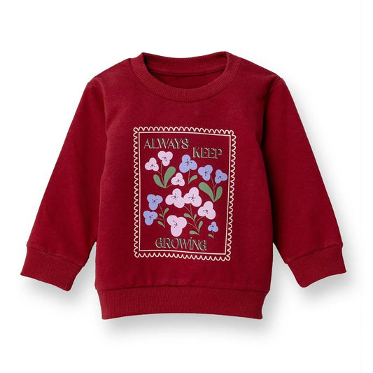 HelloBaby Sweatshirt - Maroon - mezetto ebebek ebebek