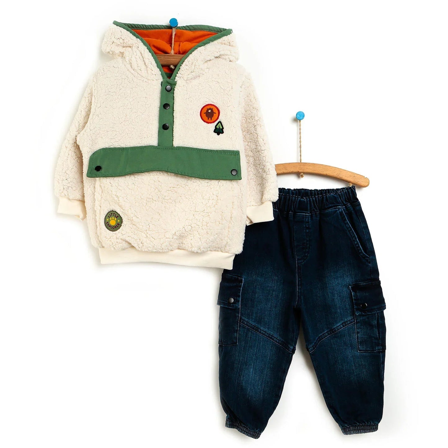 HelloBaby Sweatshirt - Pants - Ecru - mezetto ebebek ebebek