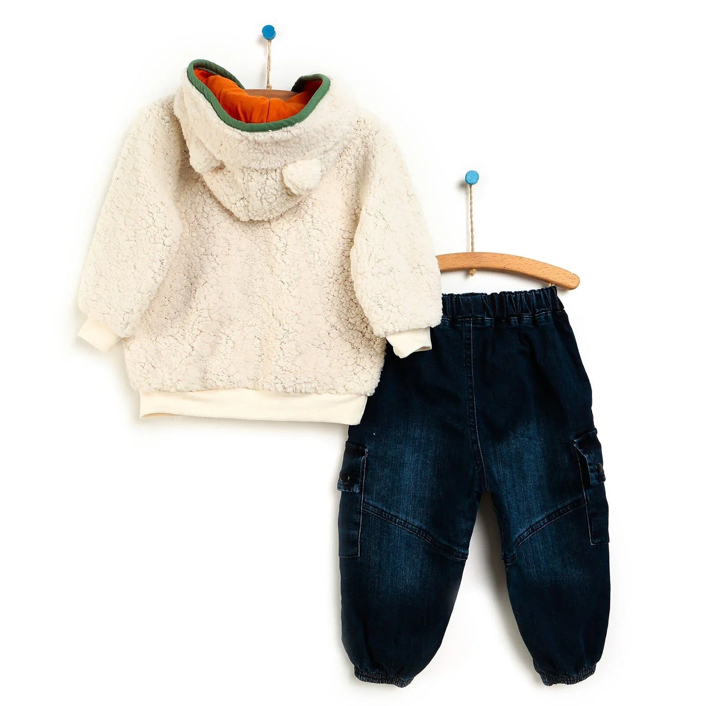 HelloBaby Sweatshirt - Pants - Ecru - mezetto ebebek ebebek