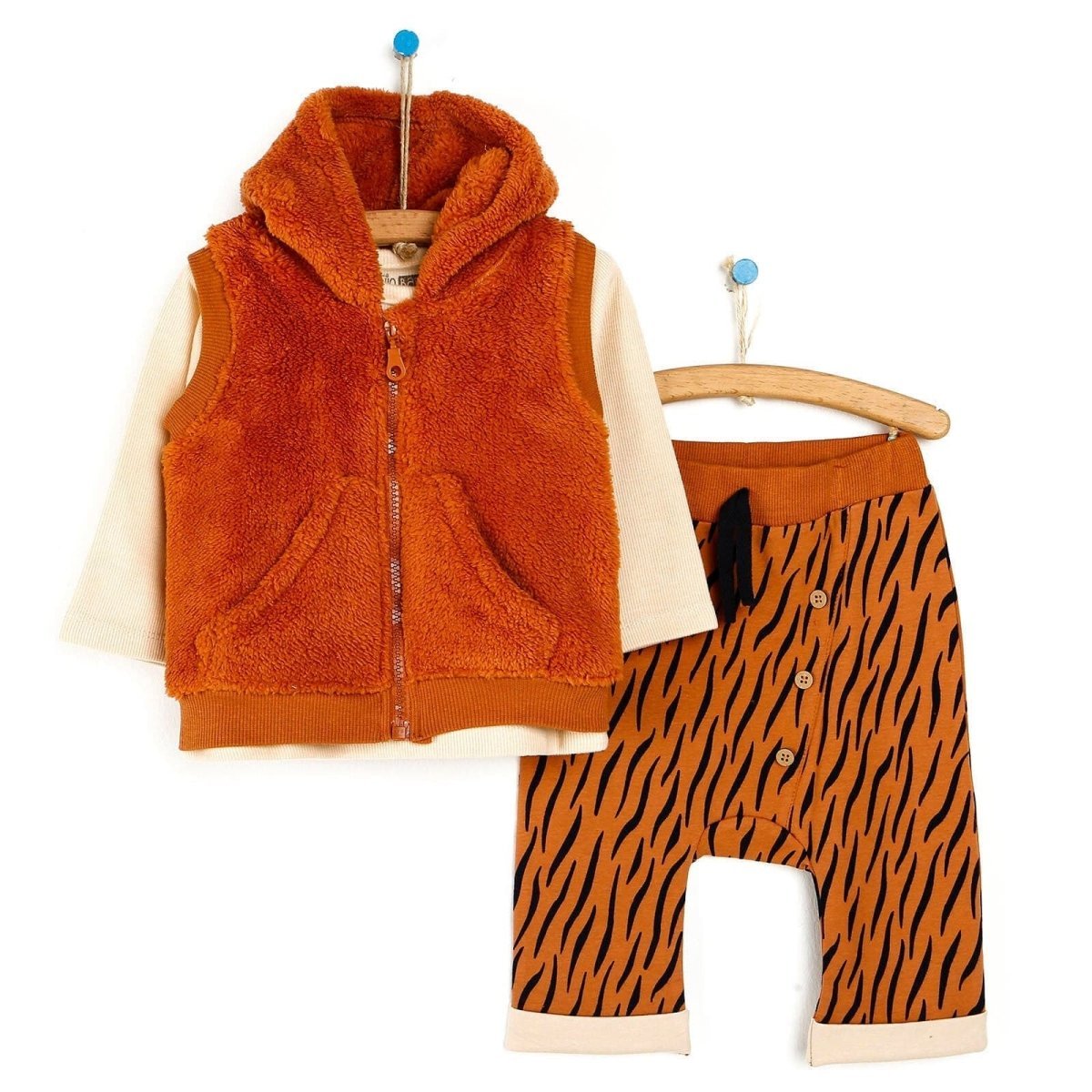 HelloBaby Sweatshirt - Vest - Bottom - Brown - mezetto ebebek ebebek