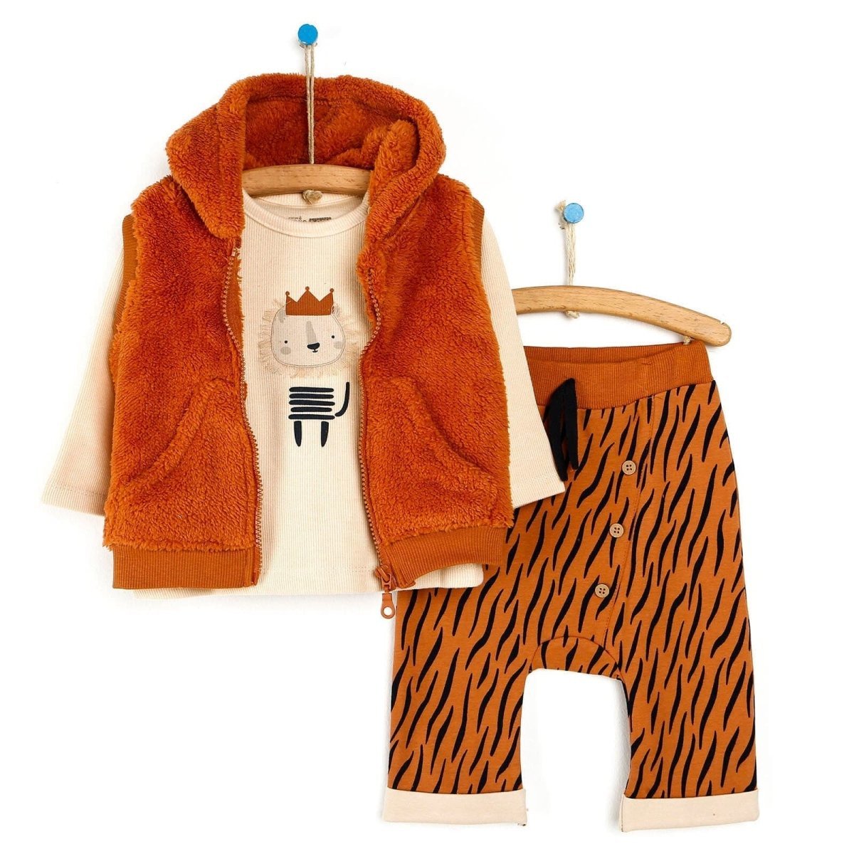 HelloBaby Sweatshirt - Vest - Bottom - Brown - mezetto ebebek ebebek