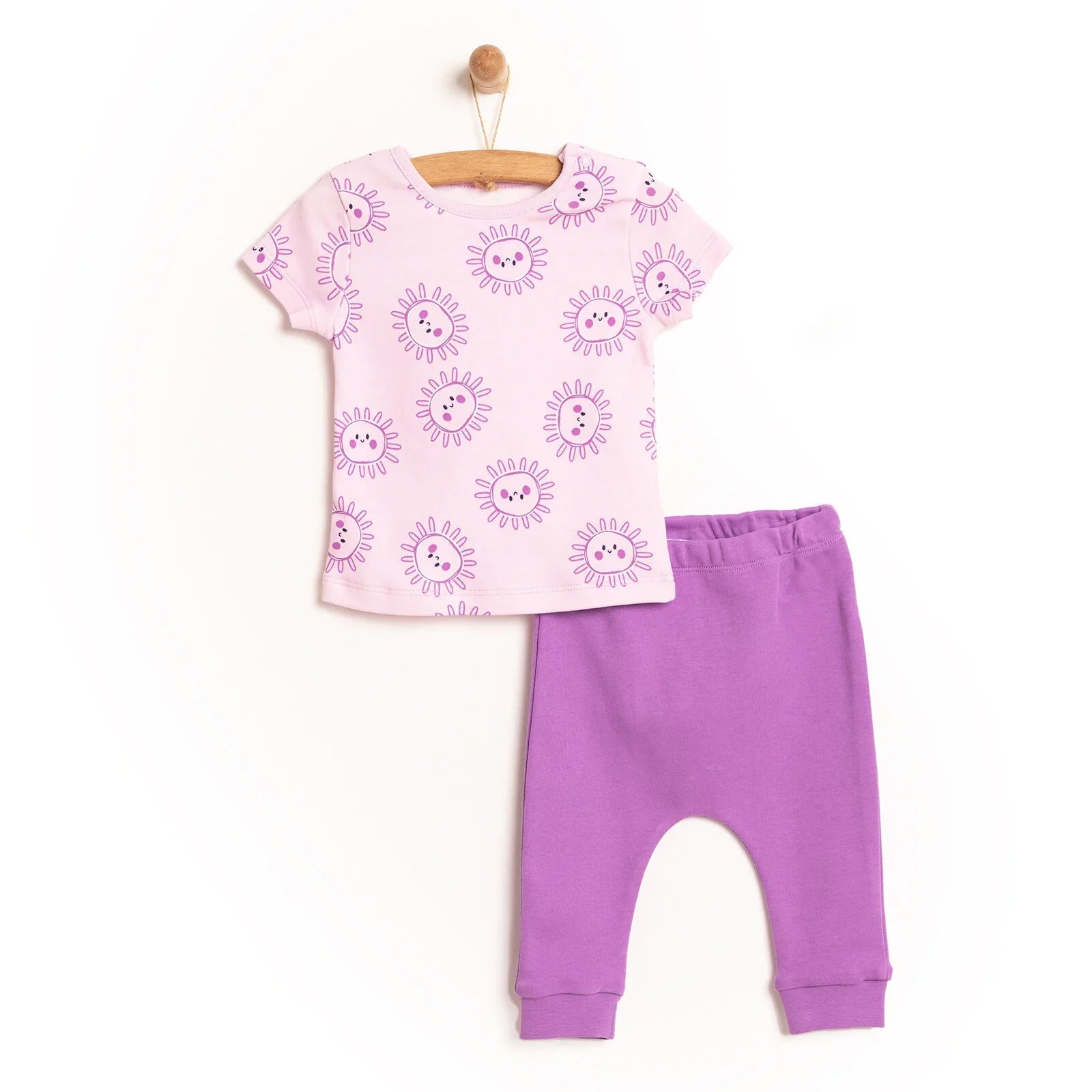 HelloBaby Tshirt - Bottom - Purple - mezetto ebebek ebebek