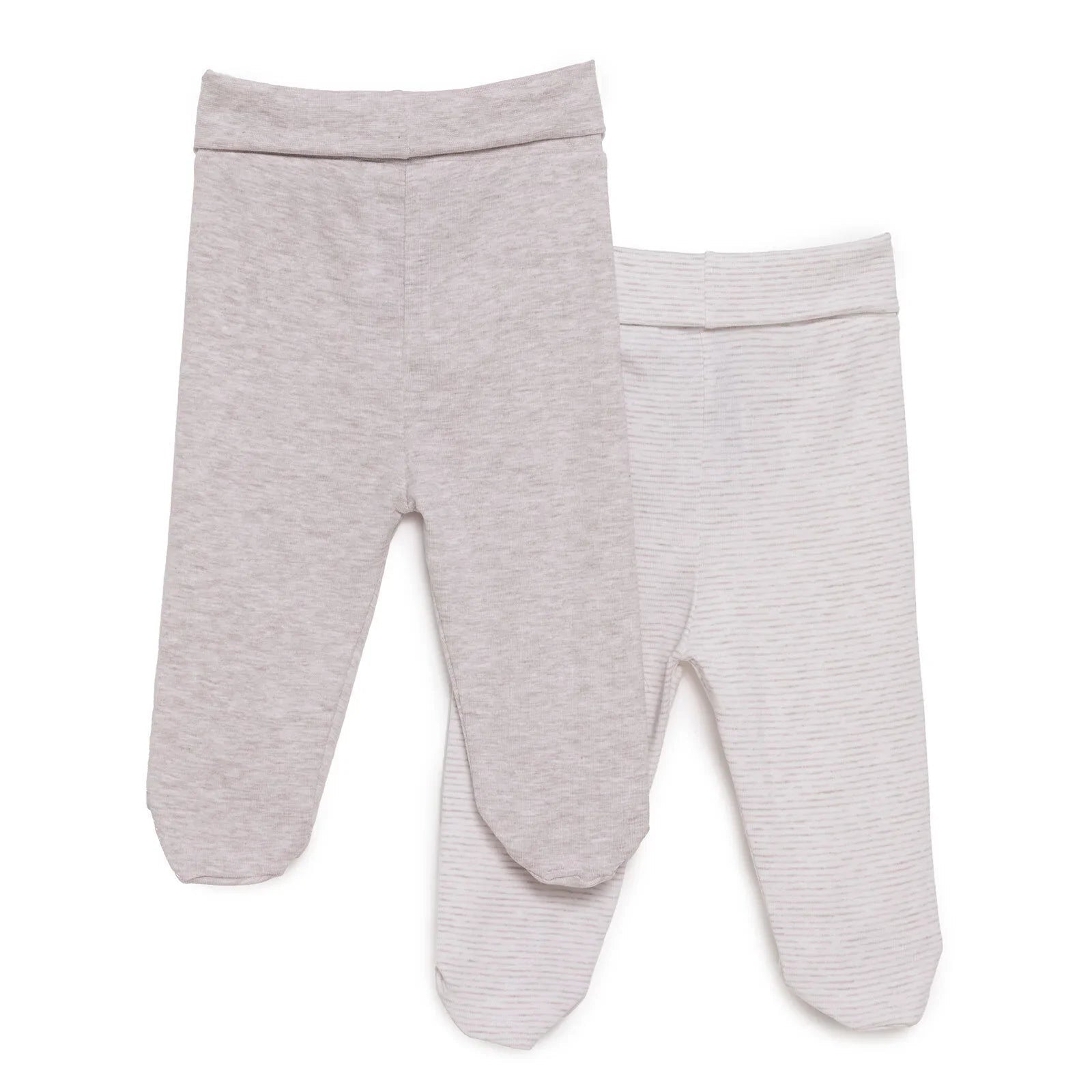 HelloBaby Unisex 2 Piece Footed Bottom - Beige - mezetto ebebek ebebek