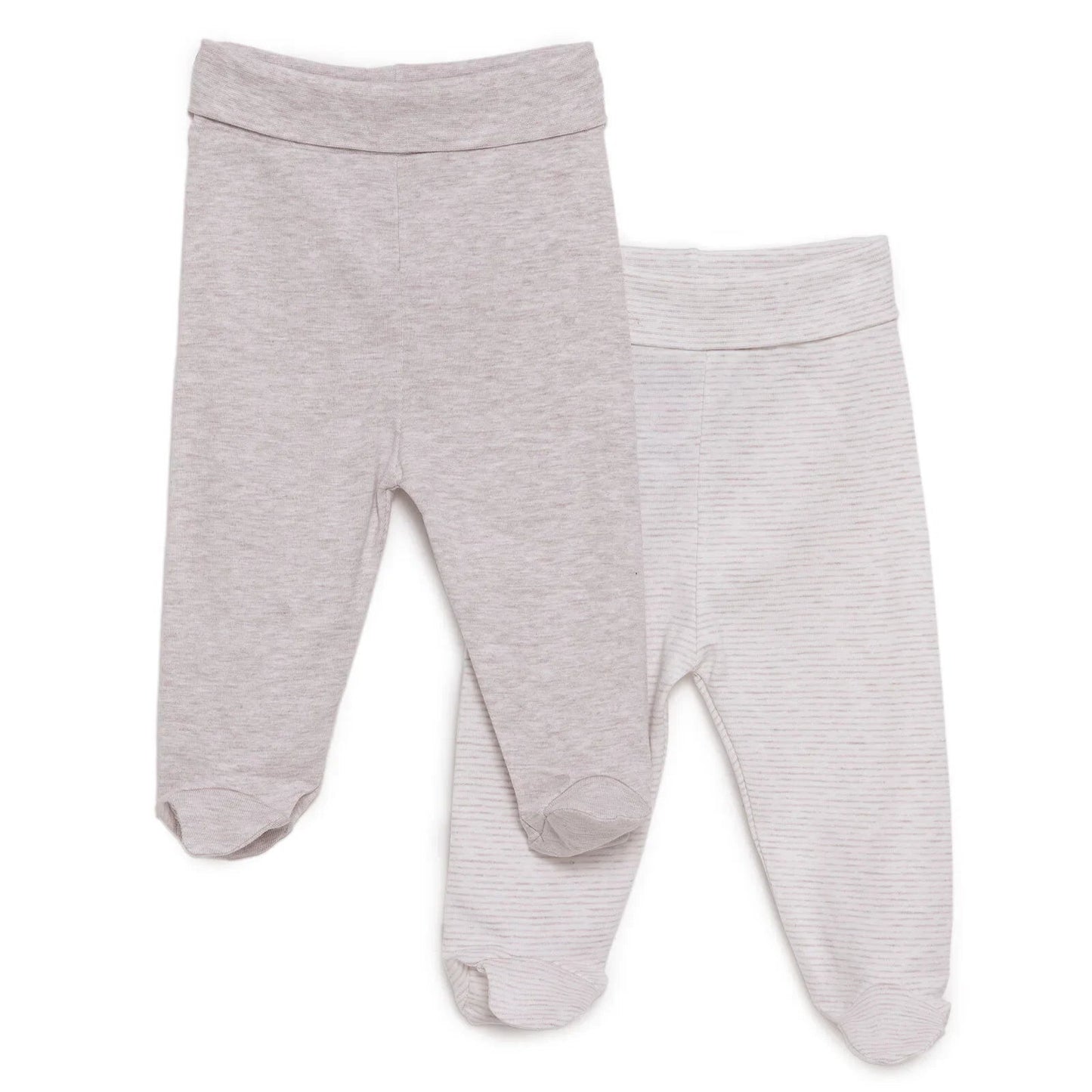 HelloBaby Unisex 2 Piece Footed Bottom - Beige - mezetto ebebek ebebek
